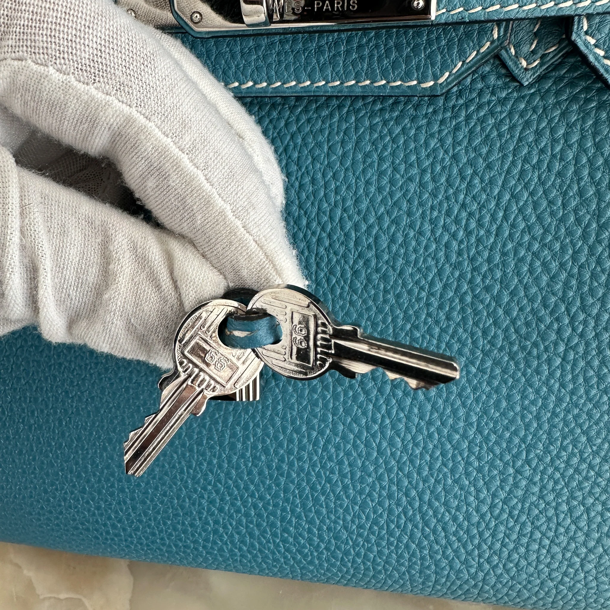 Hermès Birkin 30 Retourne Togo Blue Jean Palladium Hardware | Authentic Preloved - Image 6