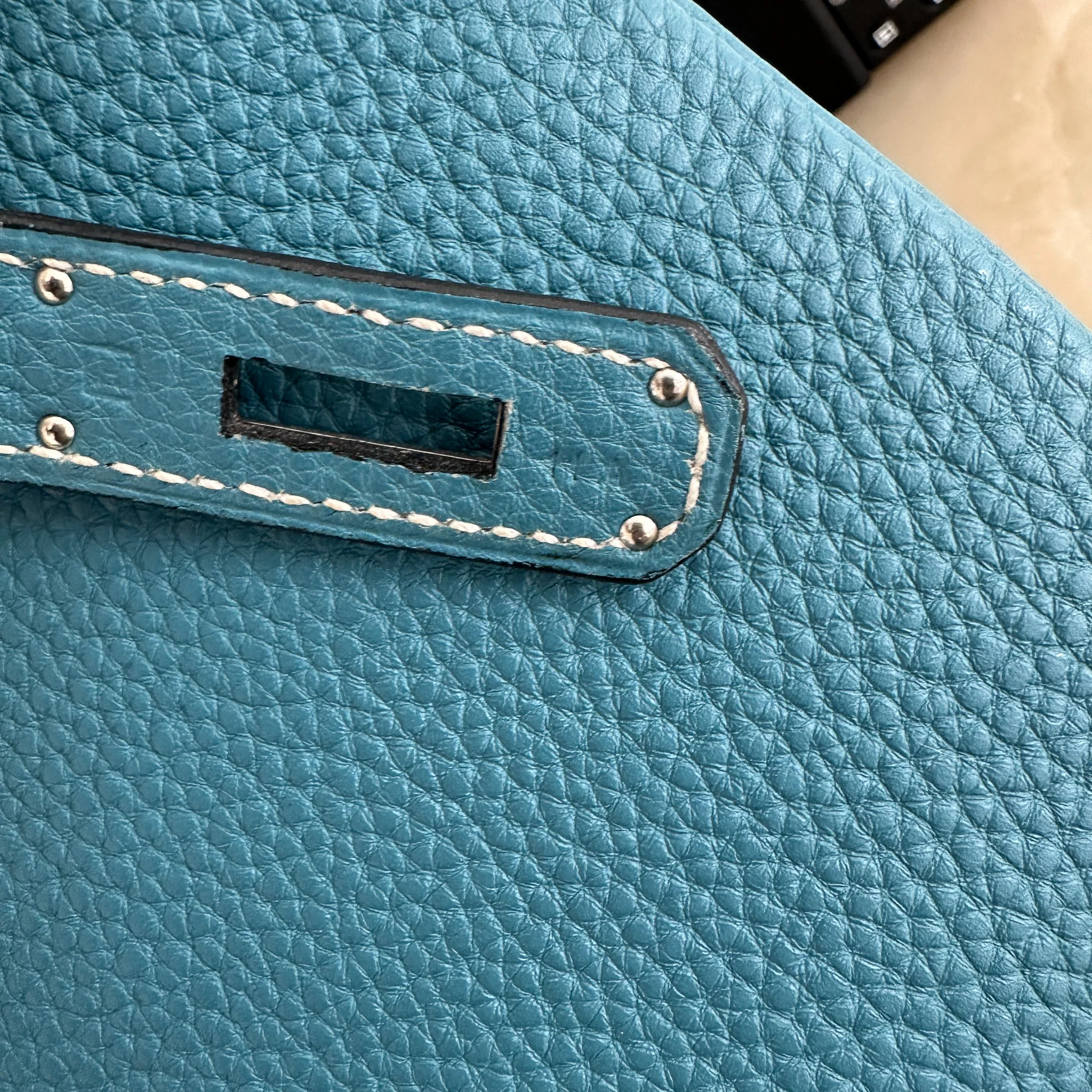 Hermès Birkin 30 Retourne Togo Blue Jean Palladium Hardware | Authentic Preloved - Image 7