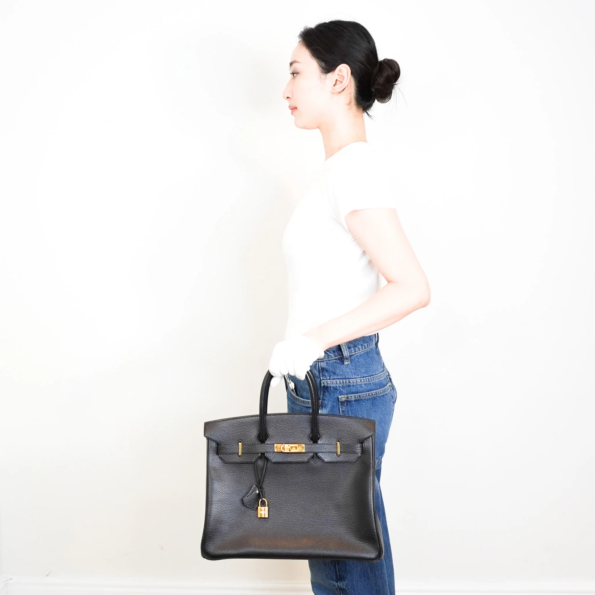 Hérmes Birkin 35 En Cuir Ardennes Noir Retourne with Gold Hardware | Authentic Preloved - Image 16