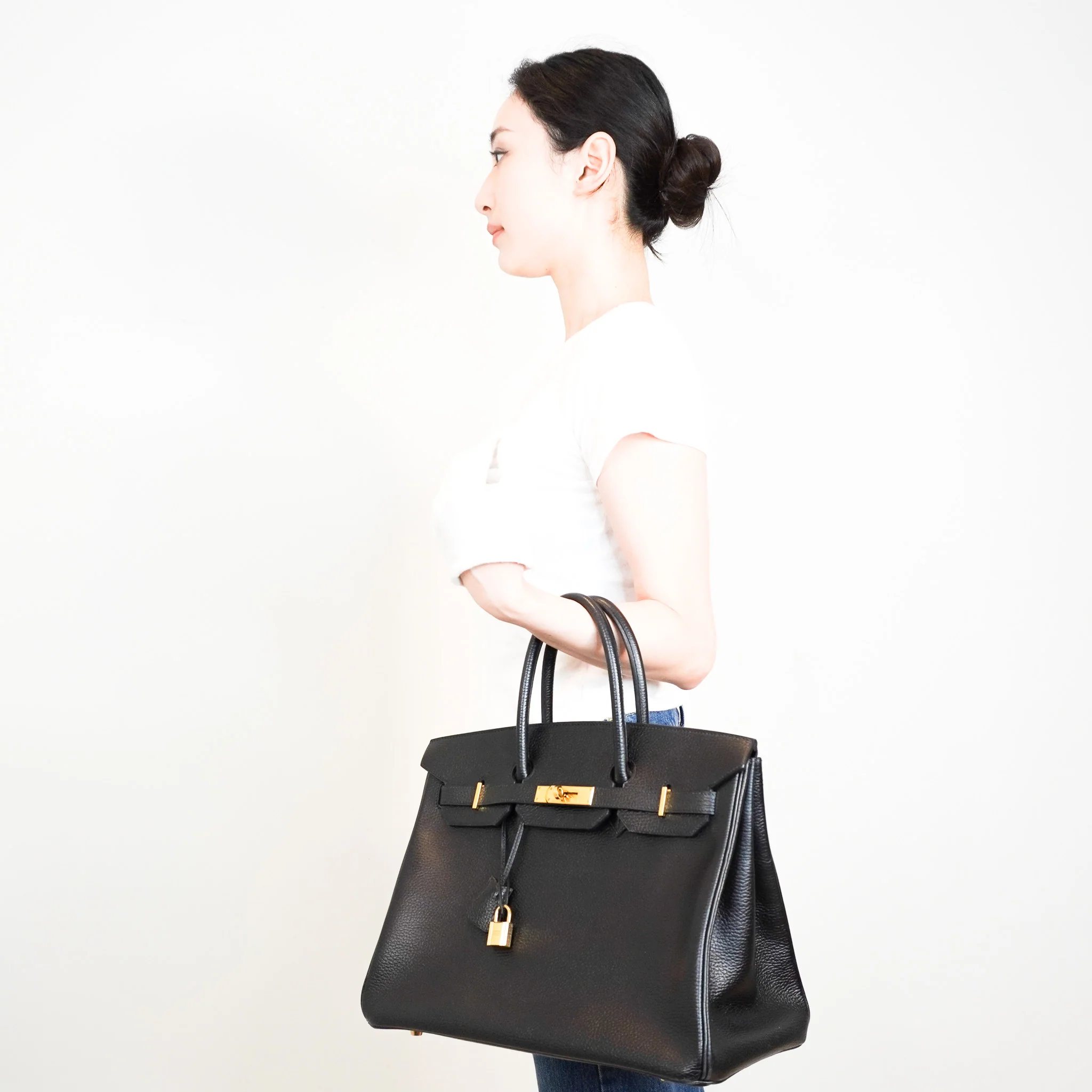 Hérmes Birkin 35 En Cuir Ardennes Noir Retourne with Gold Hardware | Authentic Preloved - Image 17