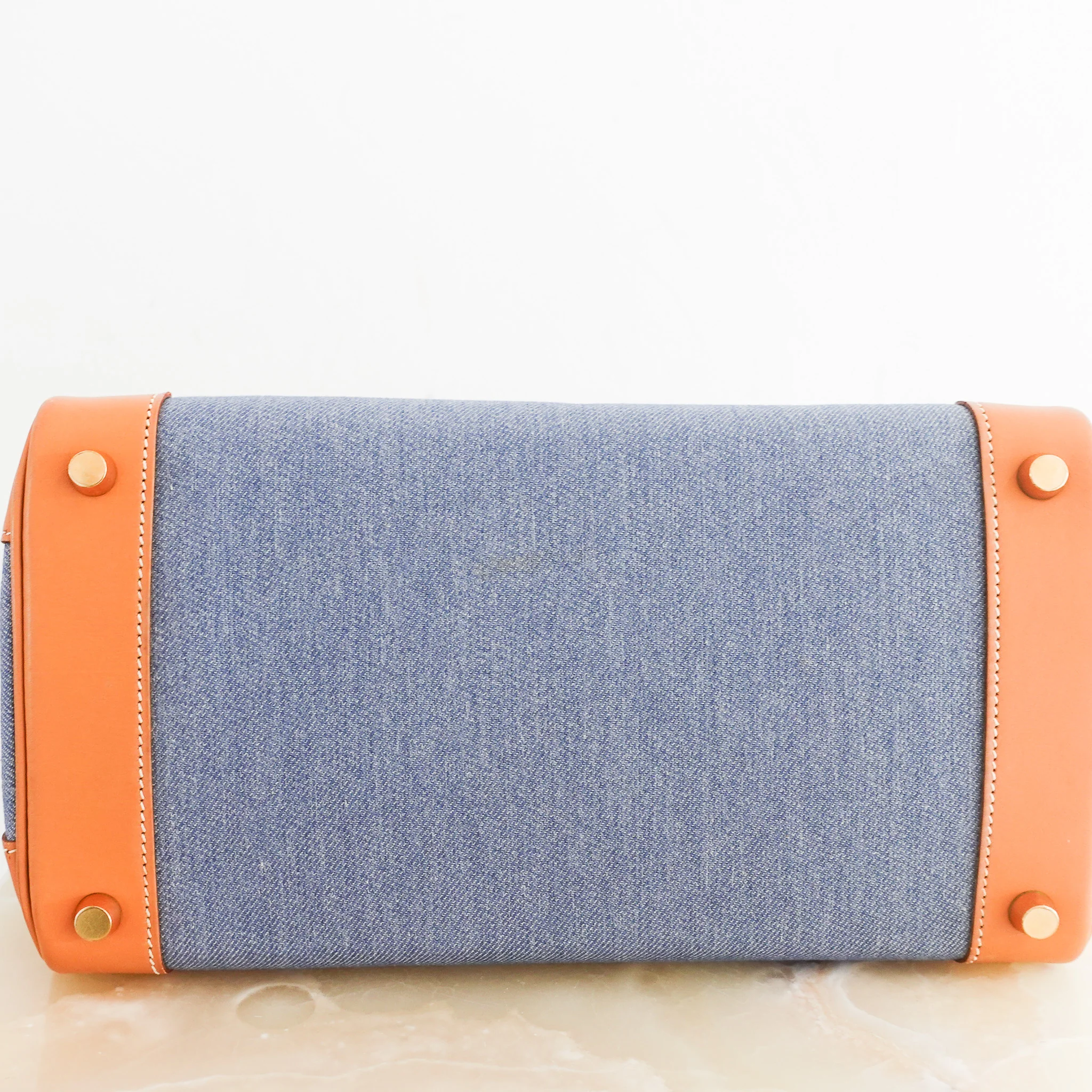 Hermès Birkin 30 in Vache Naturelle leather & Blue Jean toile | Authentic Preloved - Image 11