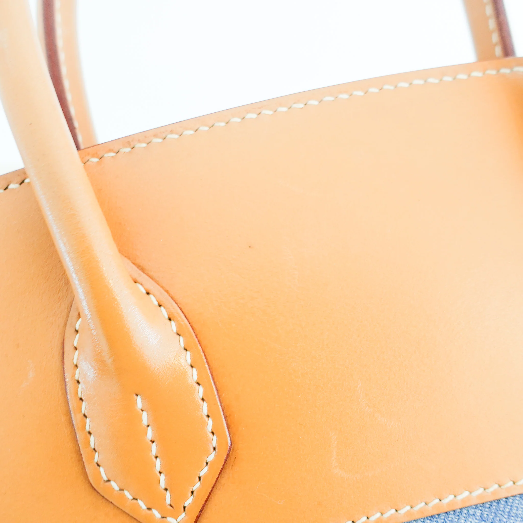 Hermès Birkin 30 in Vache Naturelle leather & Blue Jean toile | Authentic Preloved - Image 12