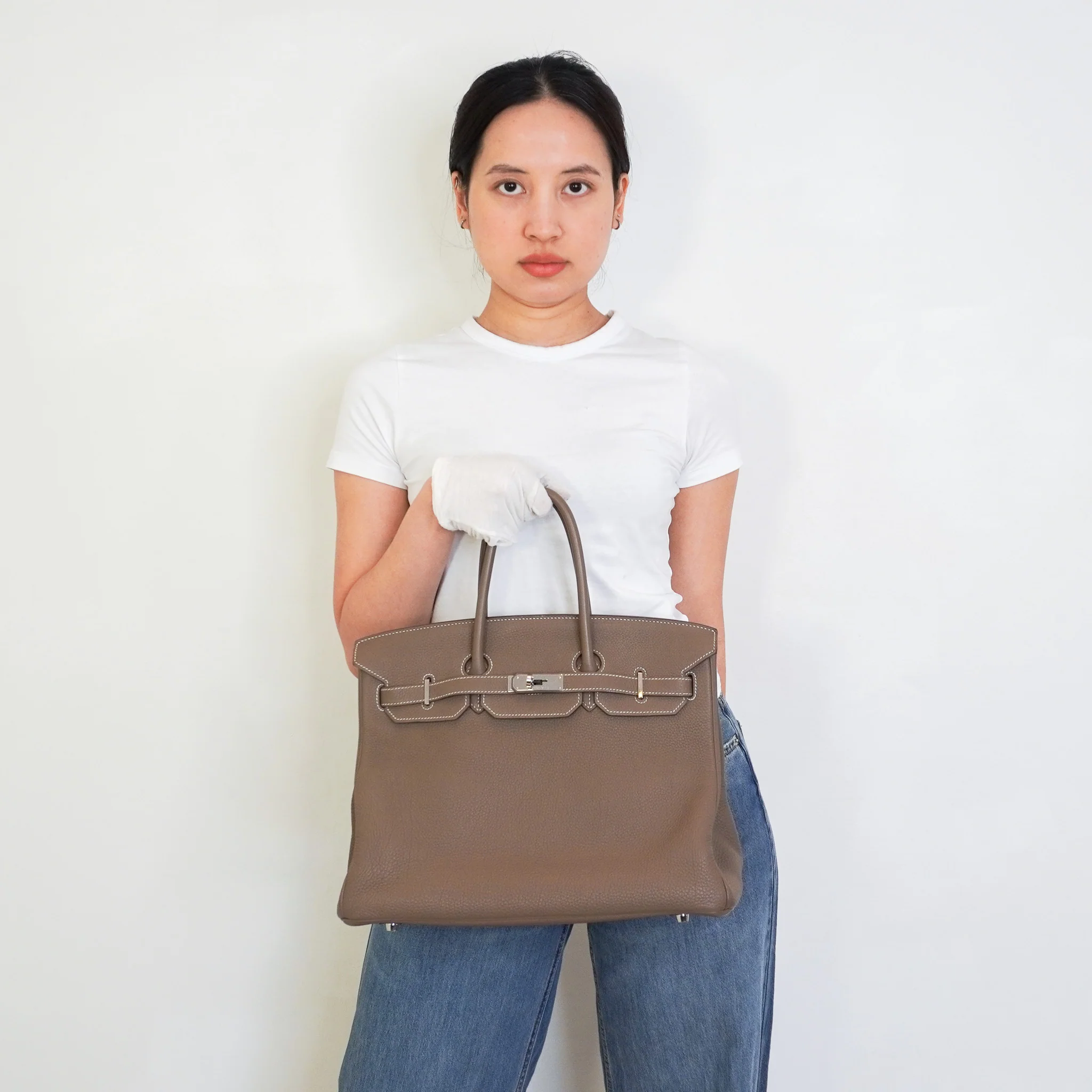 Hermes Birkin 35 Retourne Togo Etoupe with Palladium Hardware | Authentic Preloved - Image 17