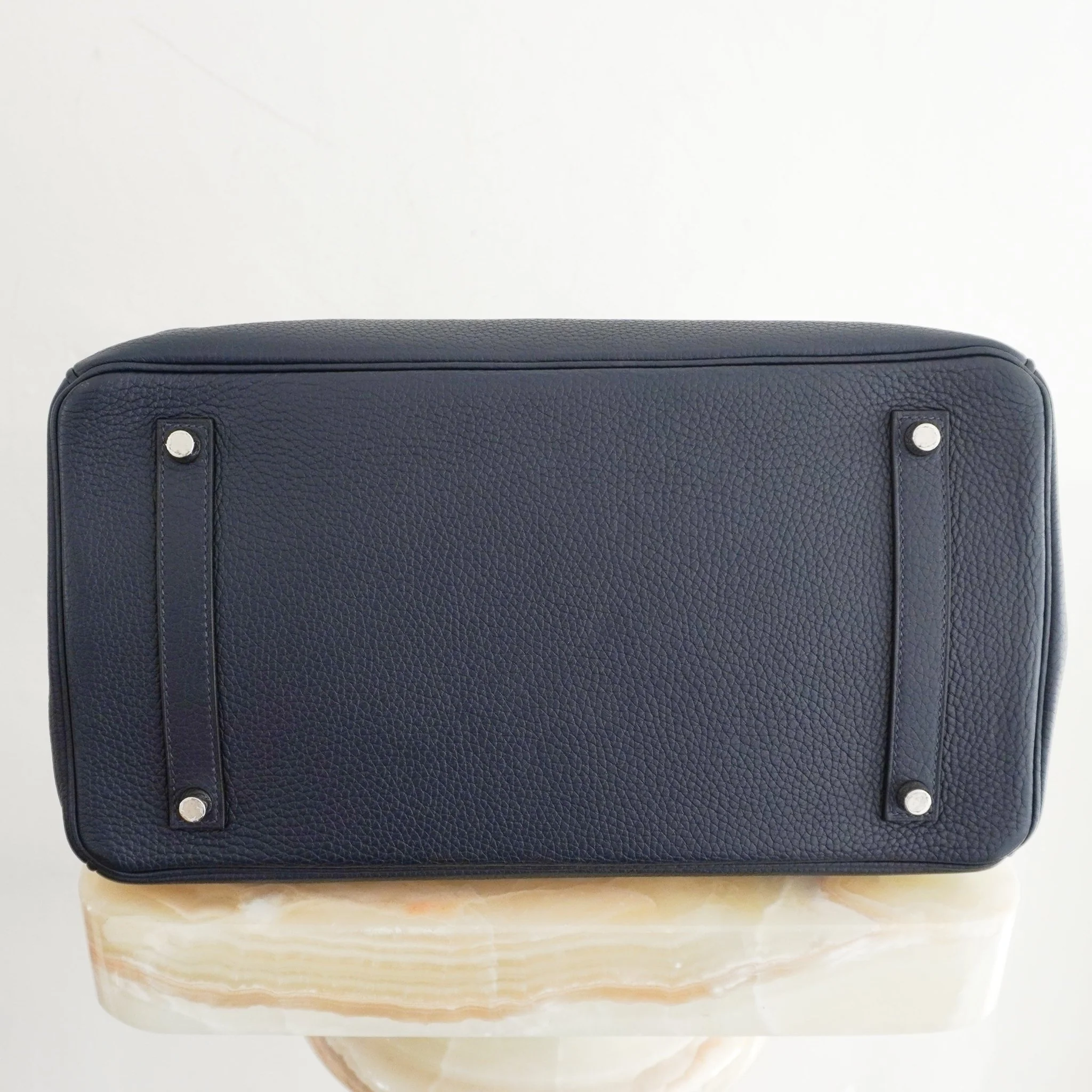 Hermès Bleu Nuit Birkin 35 Verso Togo Leather Rose Pourpre Interior Palladium Hardware | Authentic Preloved - Image 6