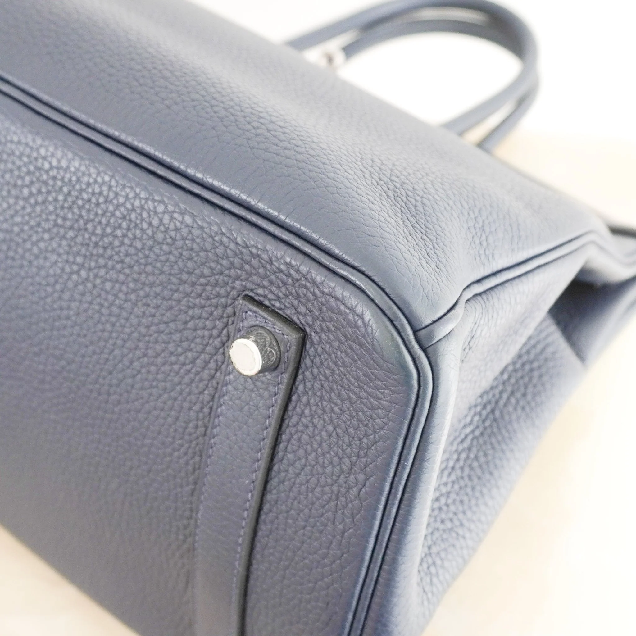 Hermès Bleu Nuit Birkin 35 Verso Togo Leather Rose Pourpre Interior Palladium Hardware | Authentic Preloved - Image 8