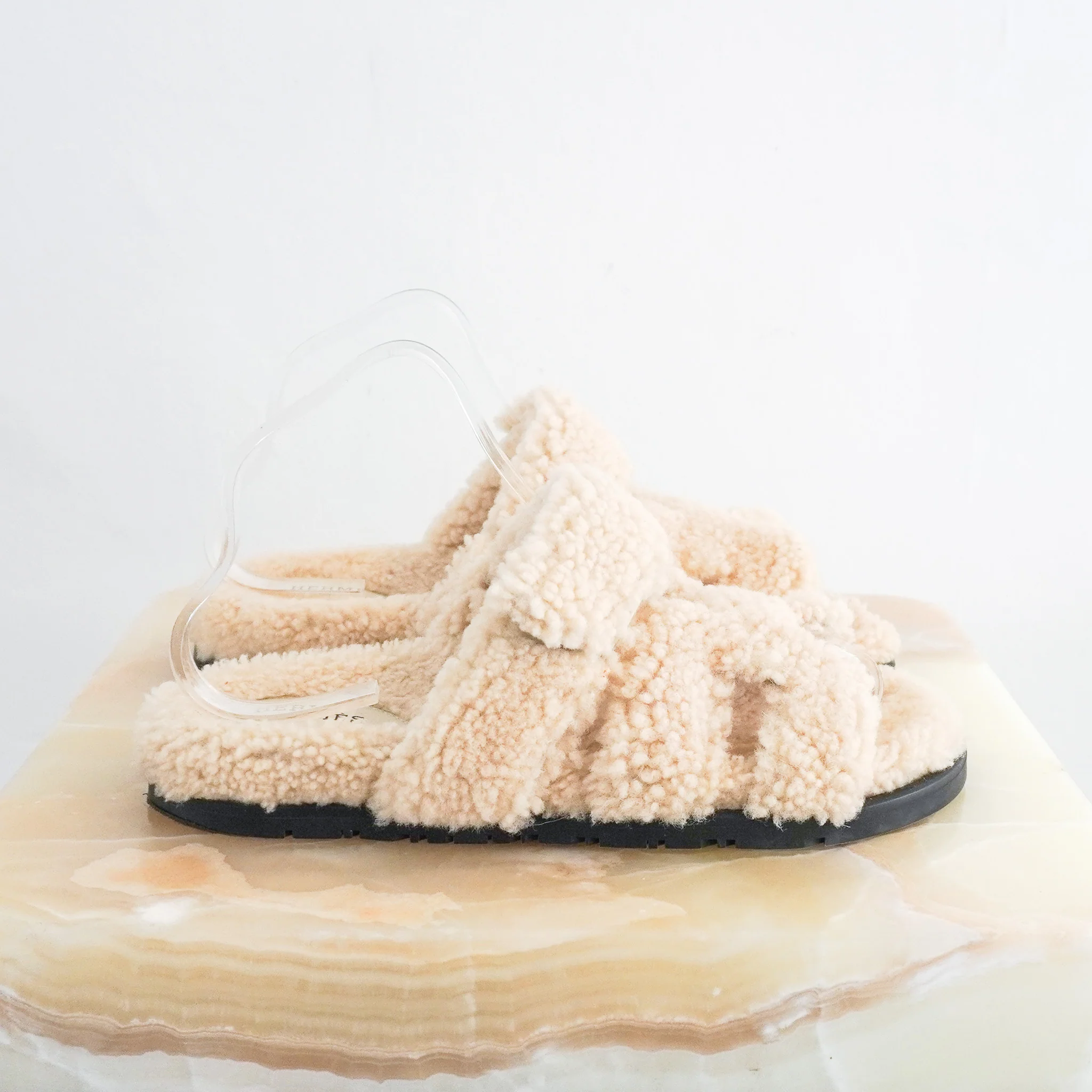 Hermès Chypre Shearling Sandals RRP £1100 | Authentic Preloved - Image 2
