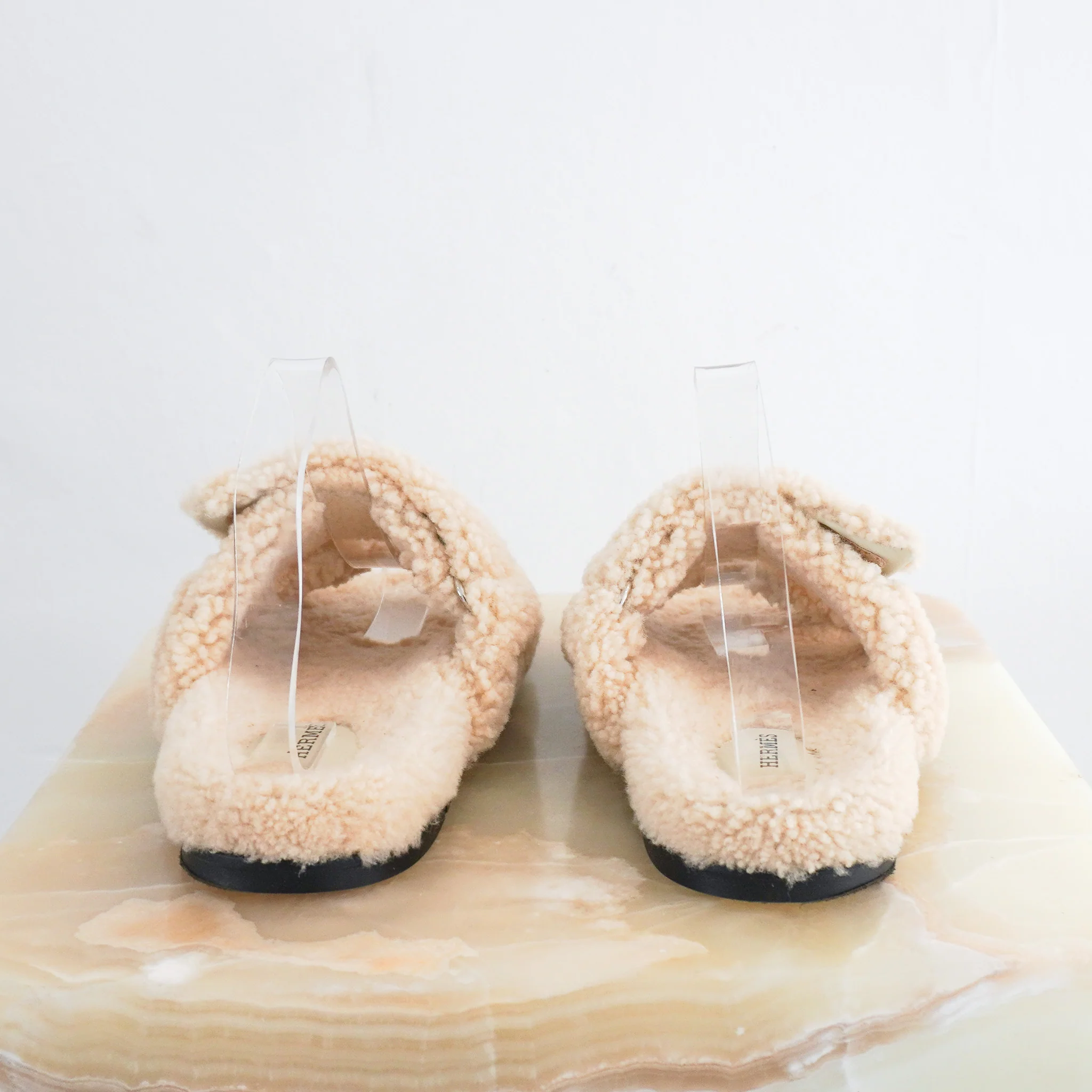 Hermès Chypre Shearling Sandals RRP £1100 | Authentic Preloved - Image 3