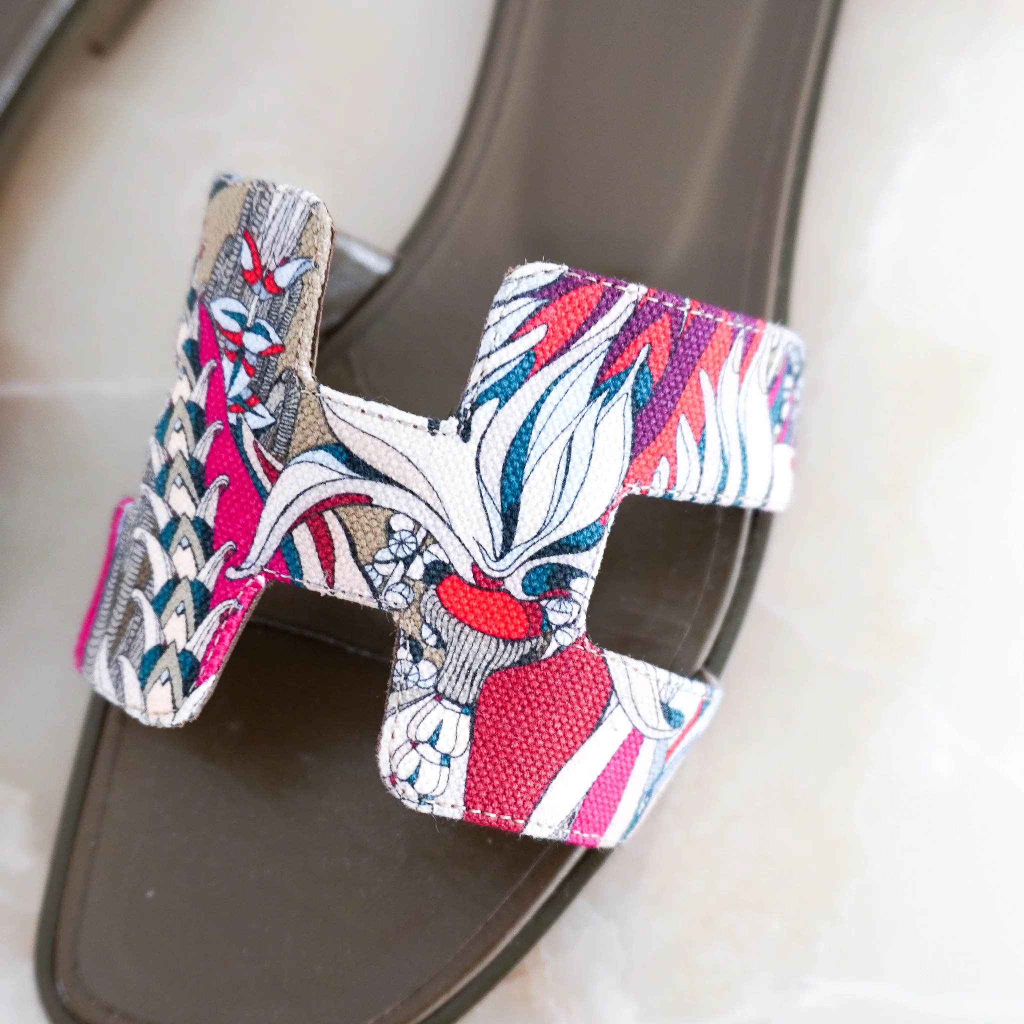 Hermes Fantaisie Botanique Oran Sandals RRP £610 | Authentic Preloved [final sale] - Image 3