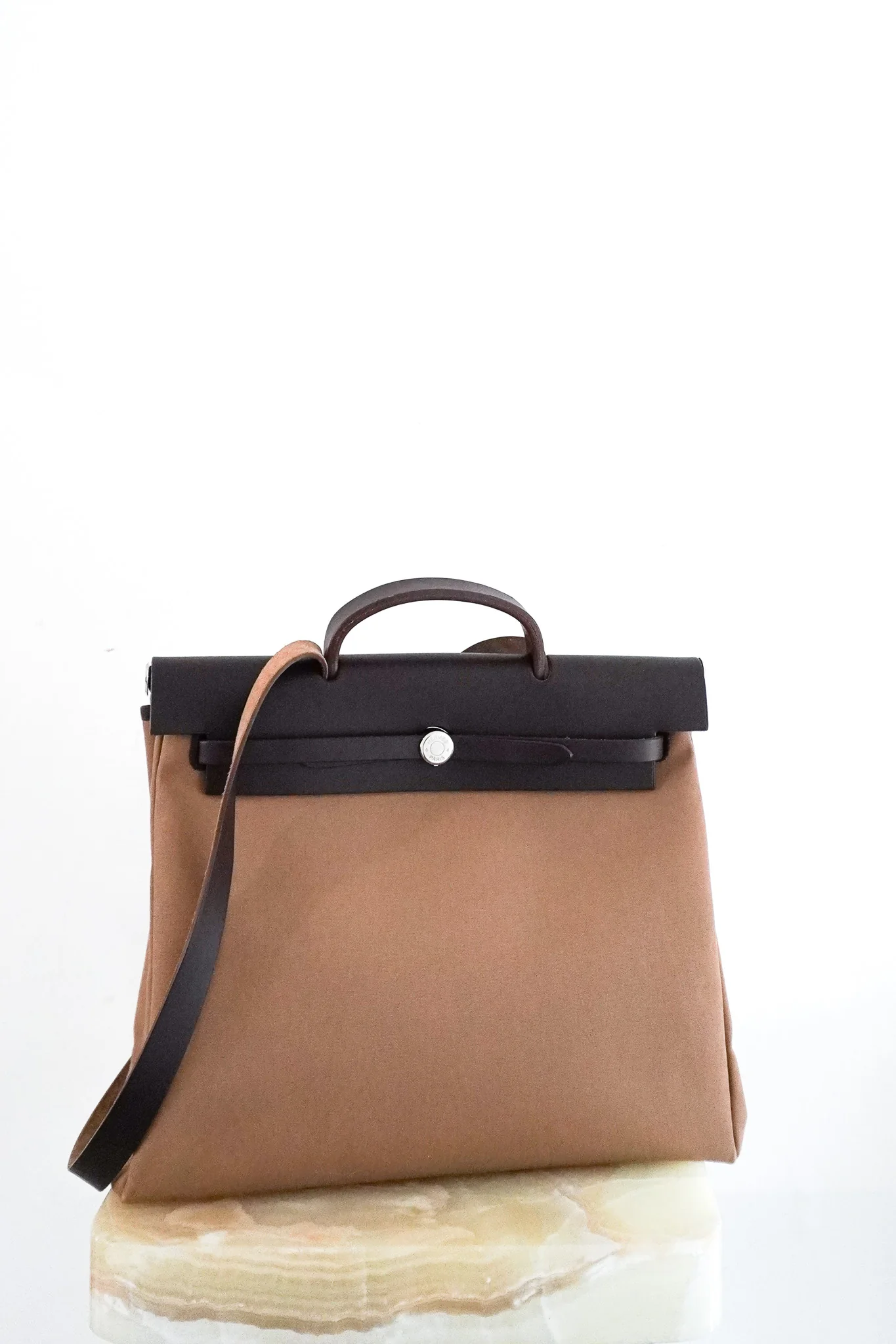 Hermès Herbag 39 2 Way in Etoupe RRP £3260 | Authentic Preloved