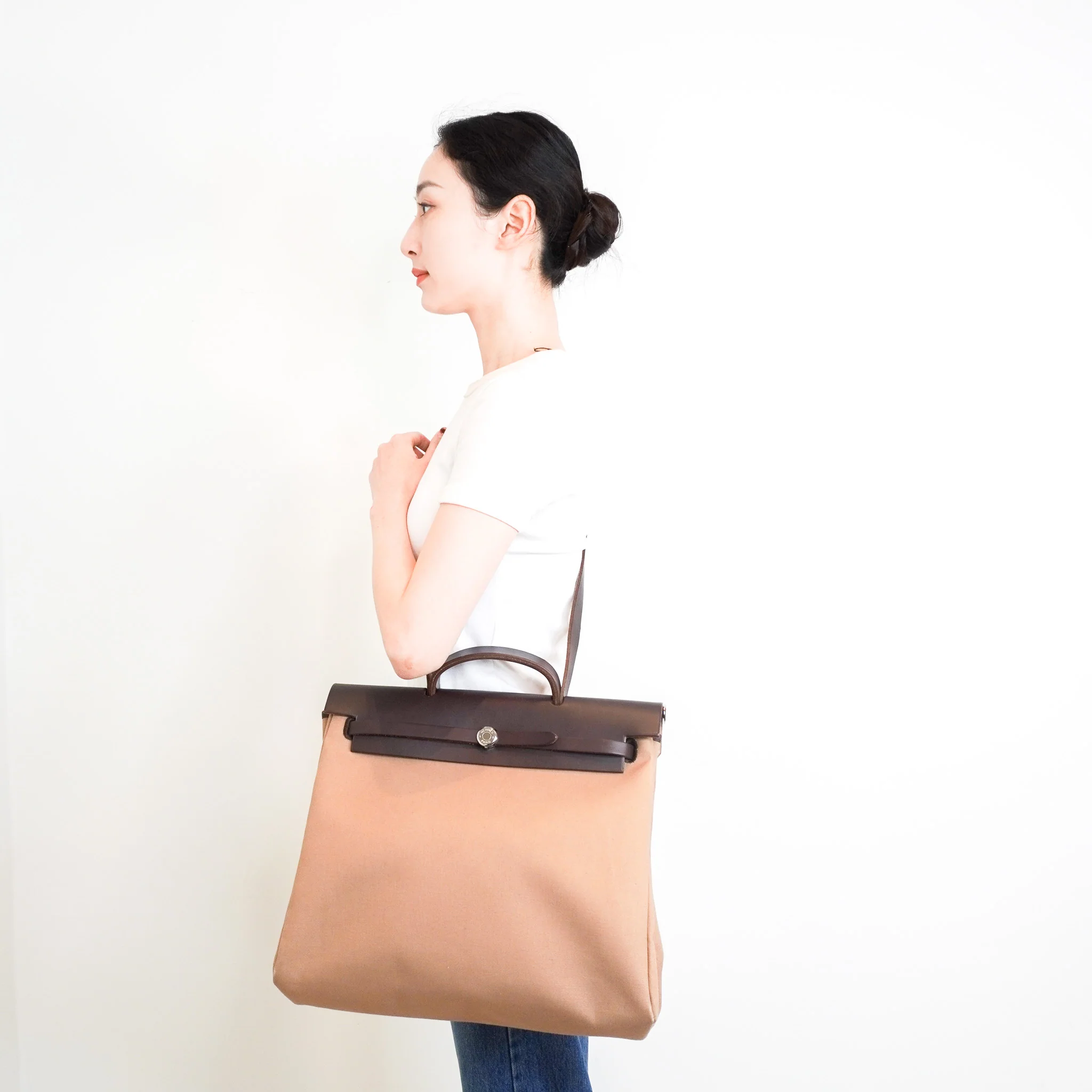 Hermès Herbag 39 2 Way in Etoupe RRP £3260 | Authentic Preloved - Image 9