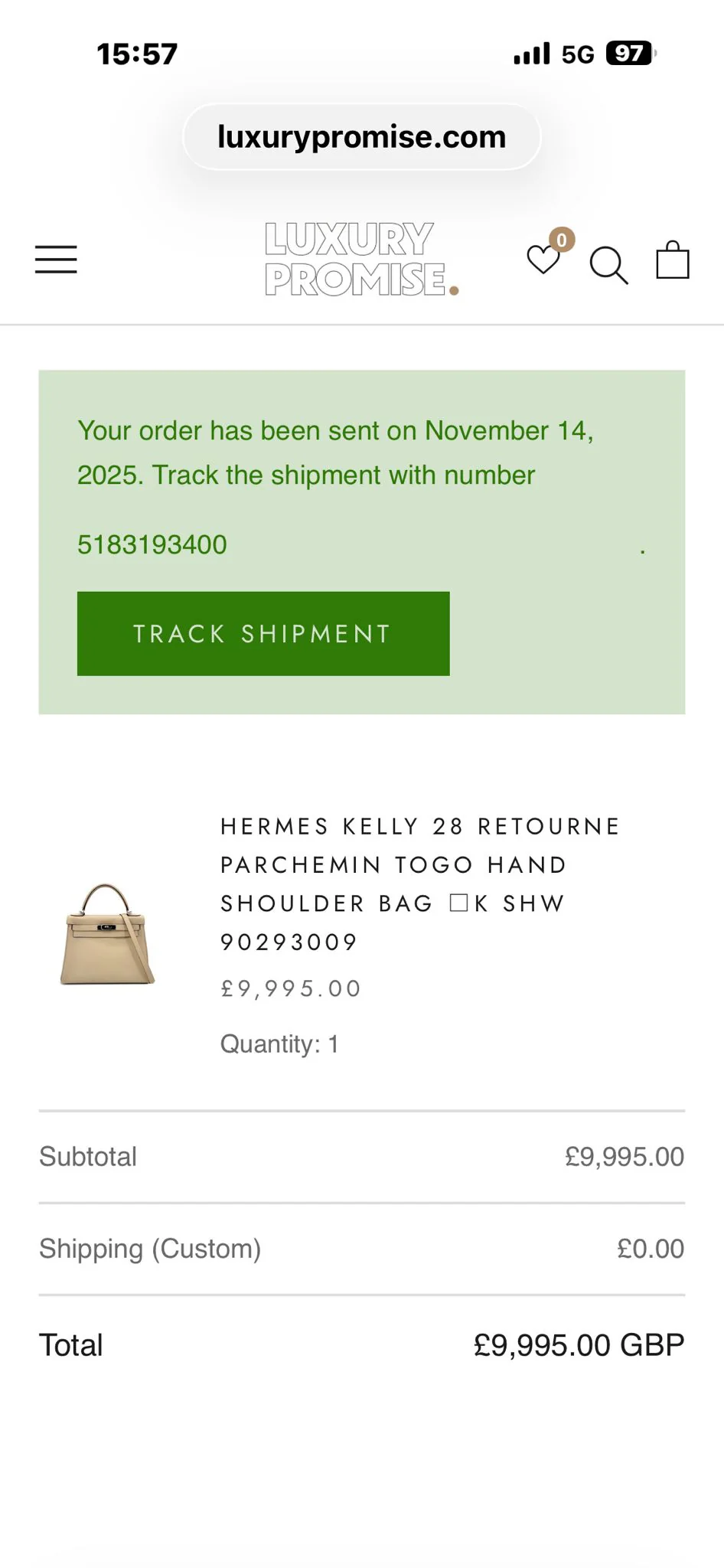 Hermès Kelly 28 Parchemin Togo Retourne Palladium Hardware | Authentic Preloved - Image 14