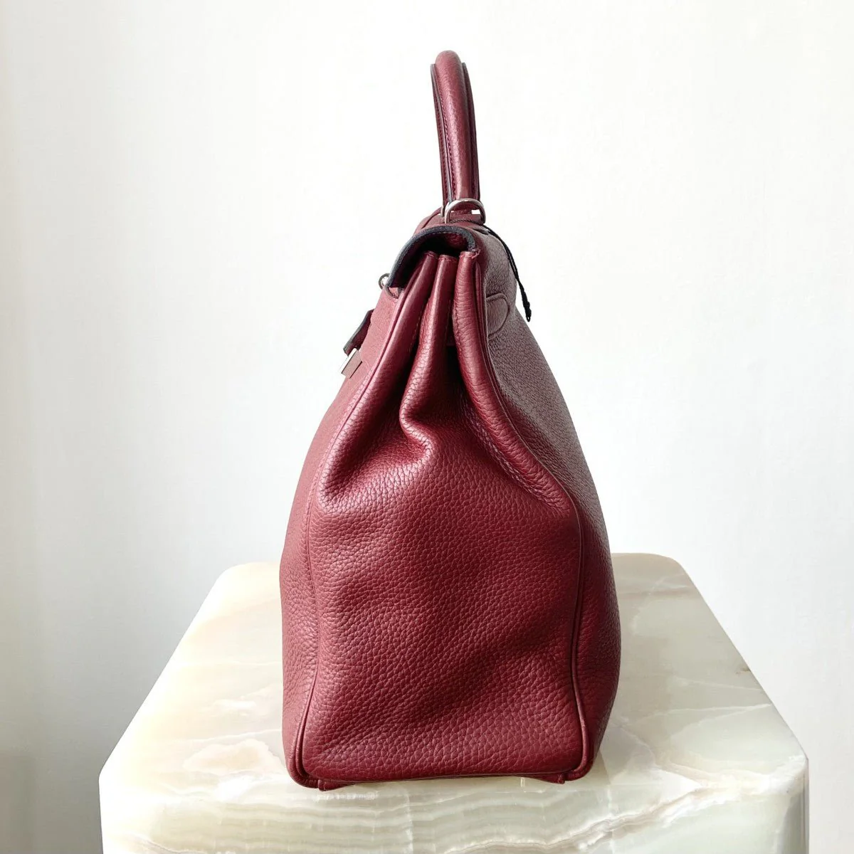 Hermès Kelly 40cm – Rouge Clémence Leather with Palladium Hardware | Authentic Preloved - Image 8
