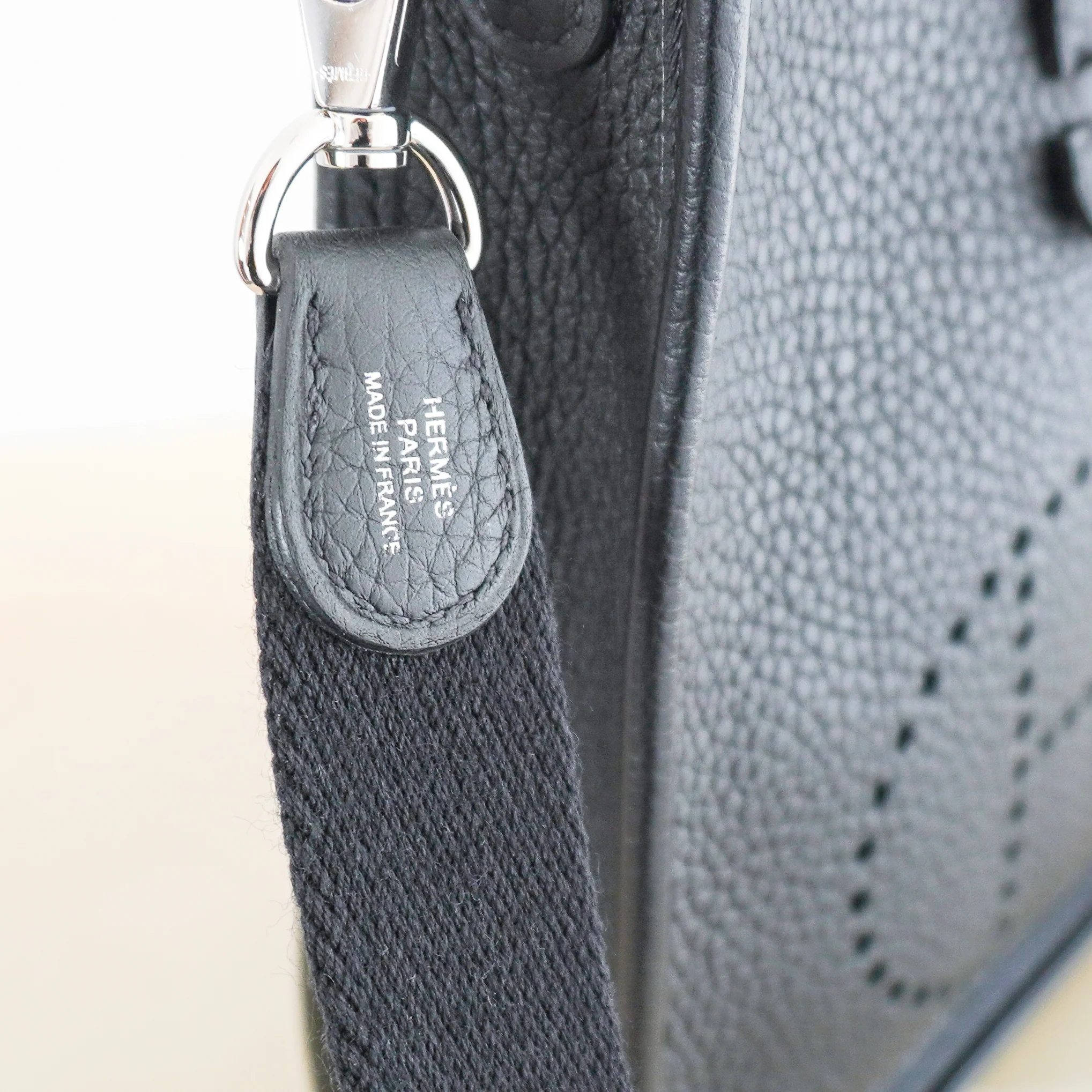 Hermès Mini Evelyne 16 Clemence Crossbody Bag in Black | Authentic Preloved - Image 10