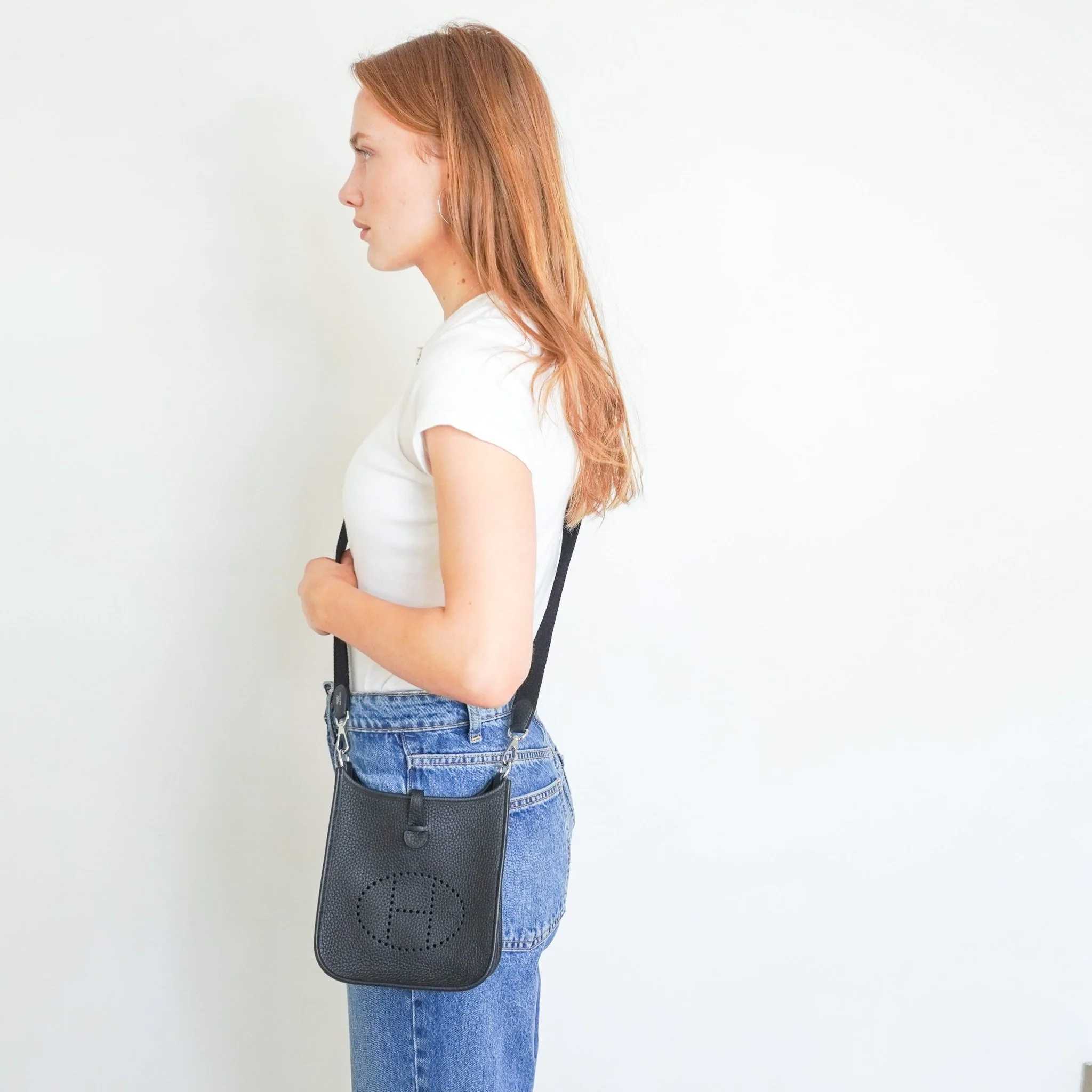 Hermès Mini Evelyne 16 Clemence Crossbody Bag in Black | Authentic Preloved - Image 16