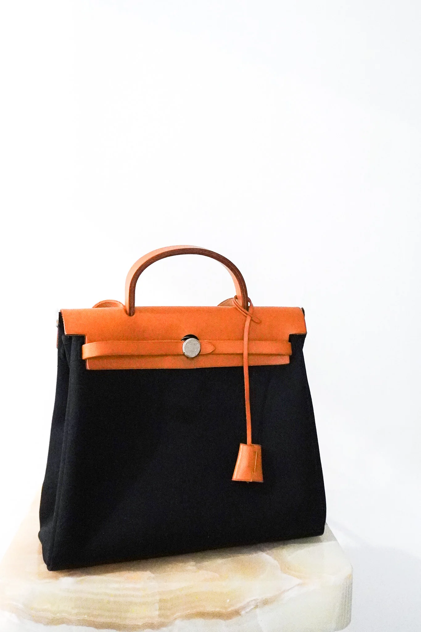 Hermès Noir 30 Canvas 2 Way Herbag RRP £2300 | Authentic Preloved