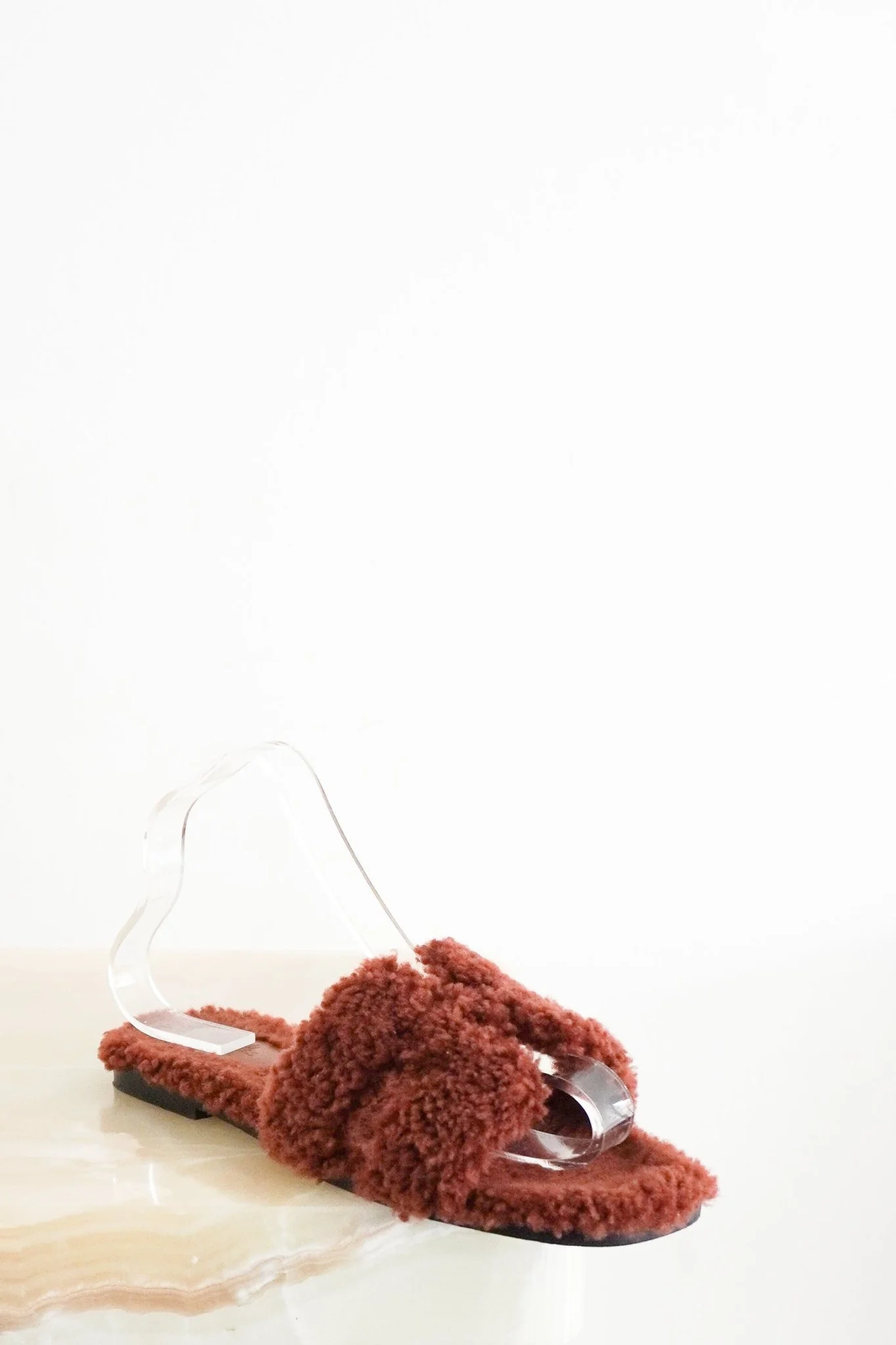Hermès Oran Brown Shearling Sandals (RRP £1000) | Authentic Preloved