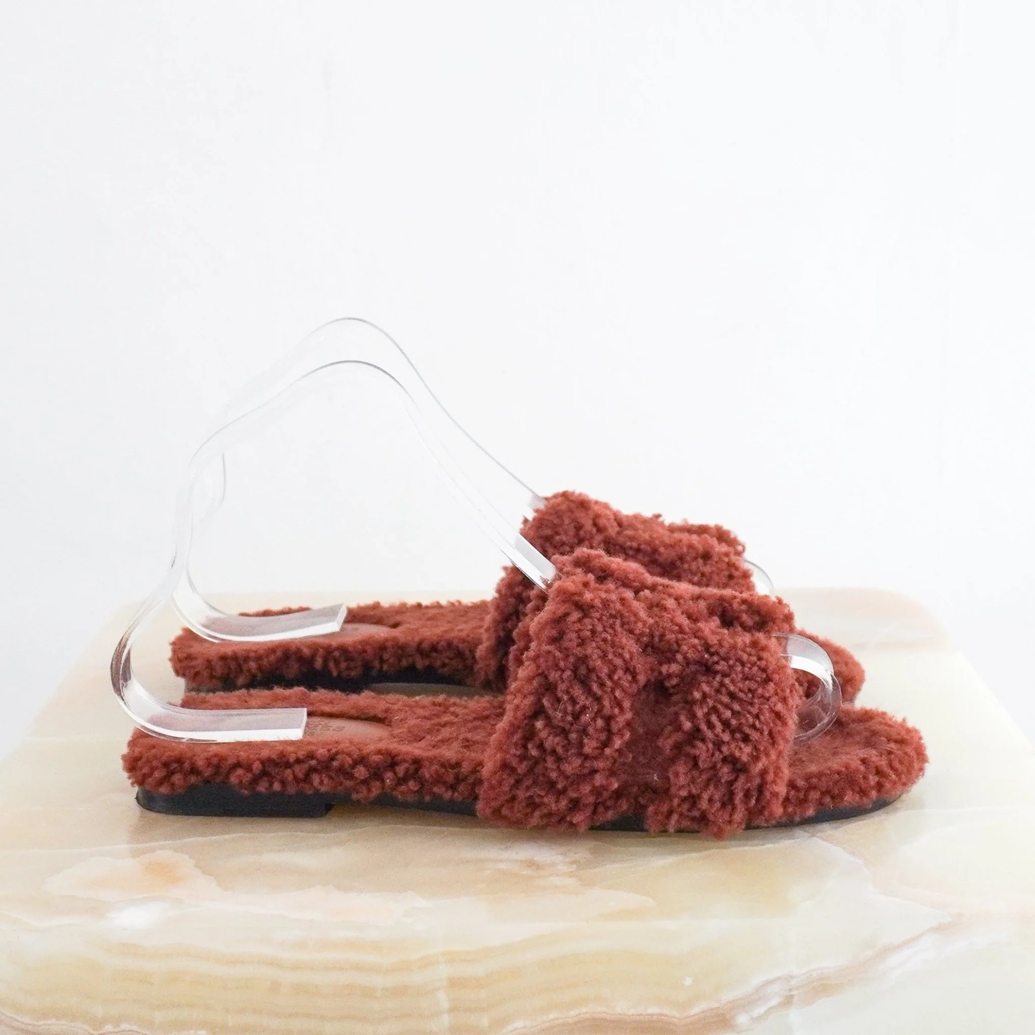 Hermès Oran Brown Shearling Sandals (RRP £1000) | Authentic Preloved - Image 2