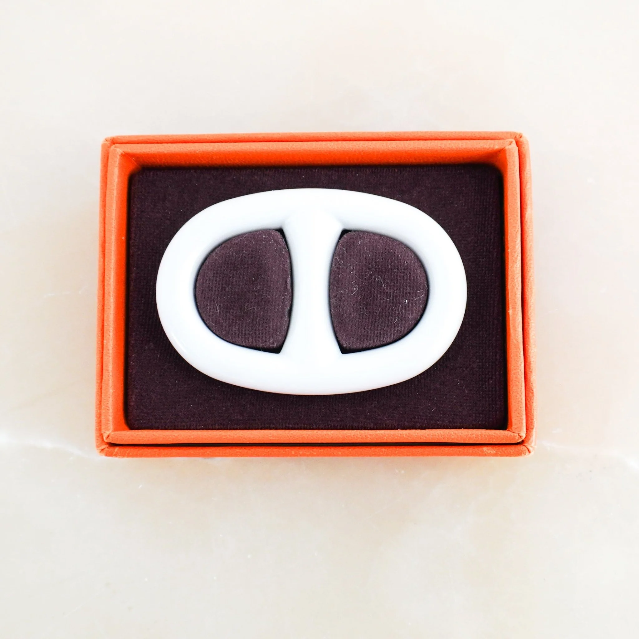 Hermes Vintage White Chaine d’Ancre Scarf 90 Ring RRP £200 | Authentic Preloved FINAL SALE - Image 4