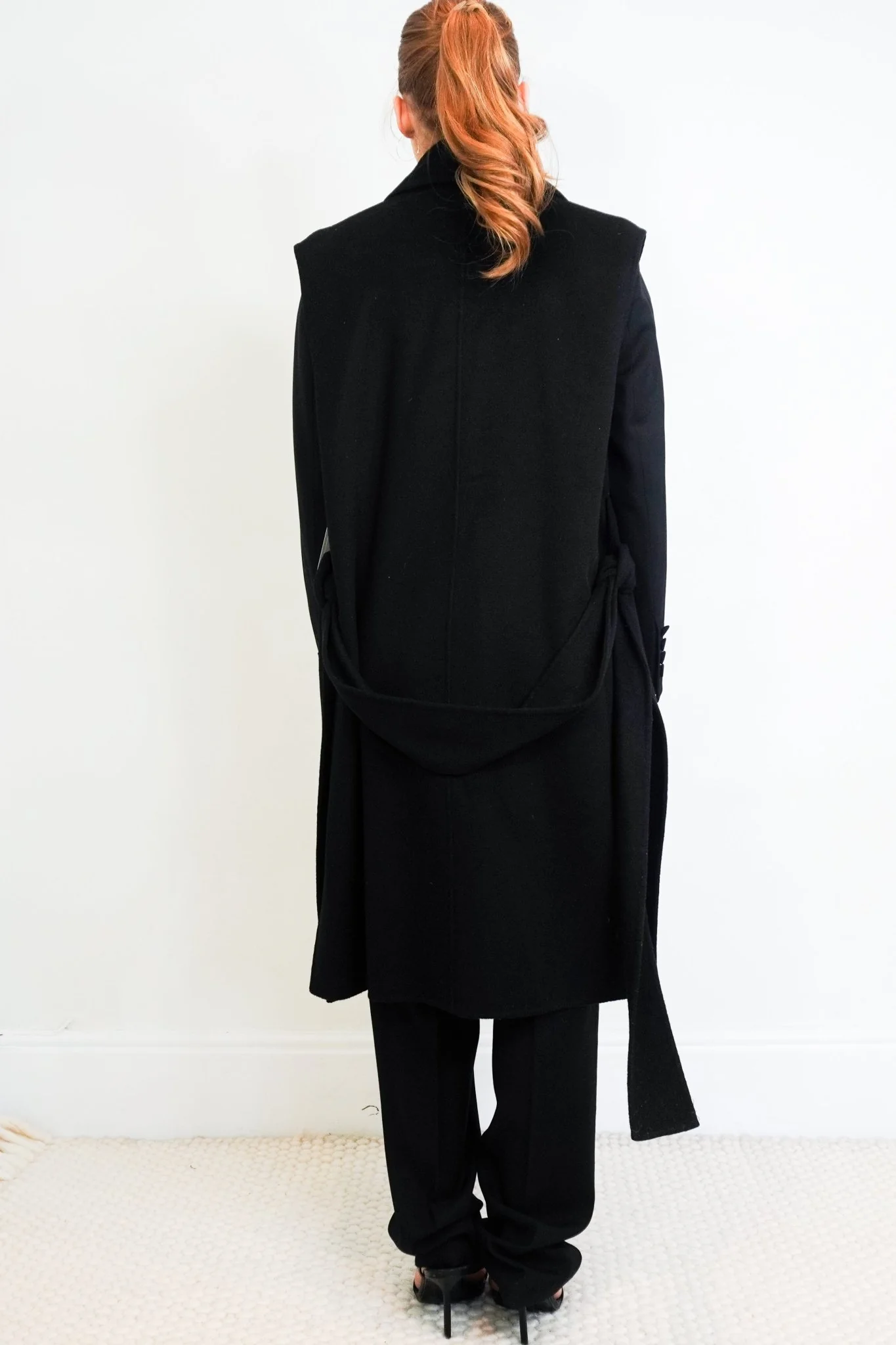 Joseph Black Sleeveless Garance Cashmere Wool Coat RRP £700 | Authentic Preloved - Image 3