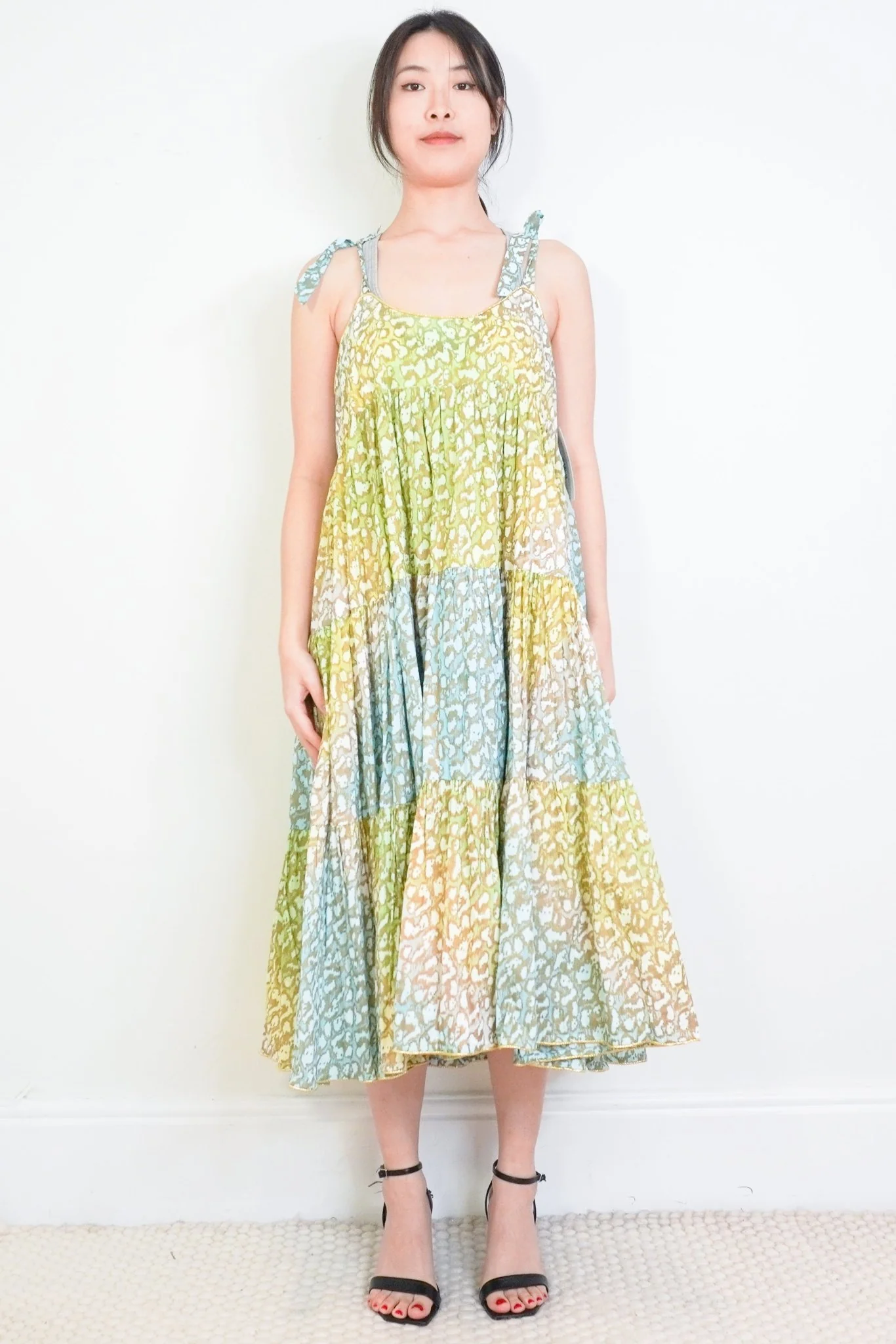Juliet Dunn Tie Dye 70s Leopard print Midi Sundress RRP £250 | Authentic Preloved-OUTLET NO RETURNS