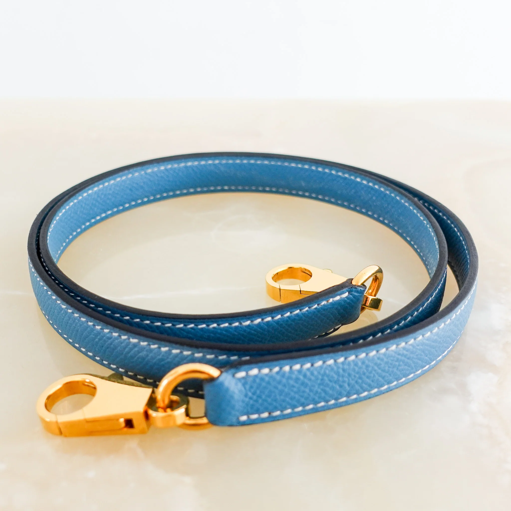 Hermes Kelly 35 - Epsom leather blue jean gold hardware | Authentic Preloved - Image 22