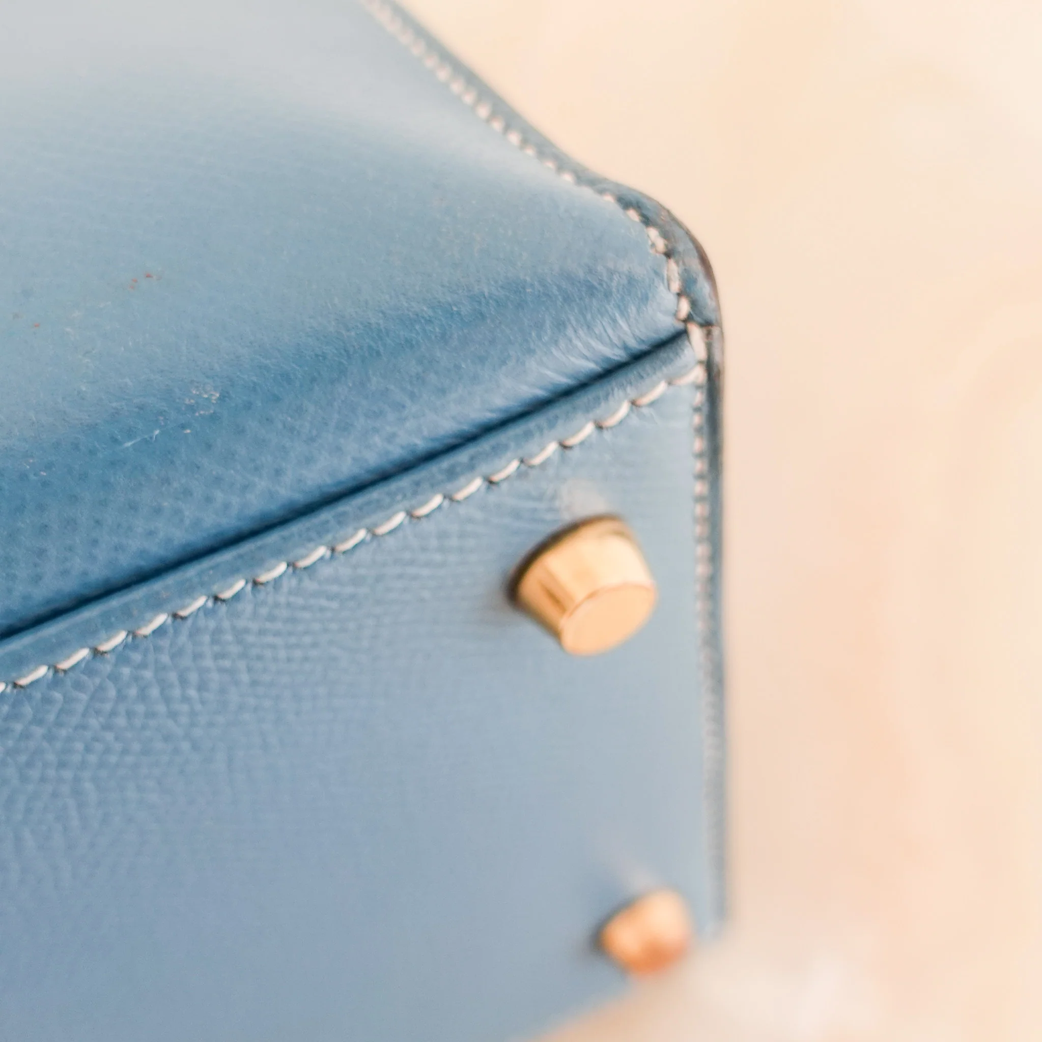 Hermes Kelly 35 - Epsom leather blue jean gold hardware | Authentic Preloved - Image 7