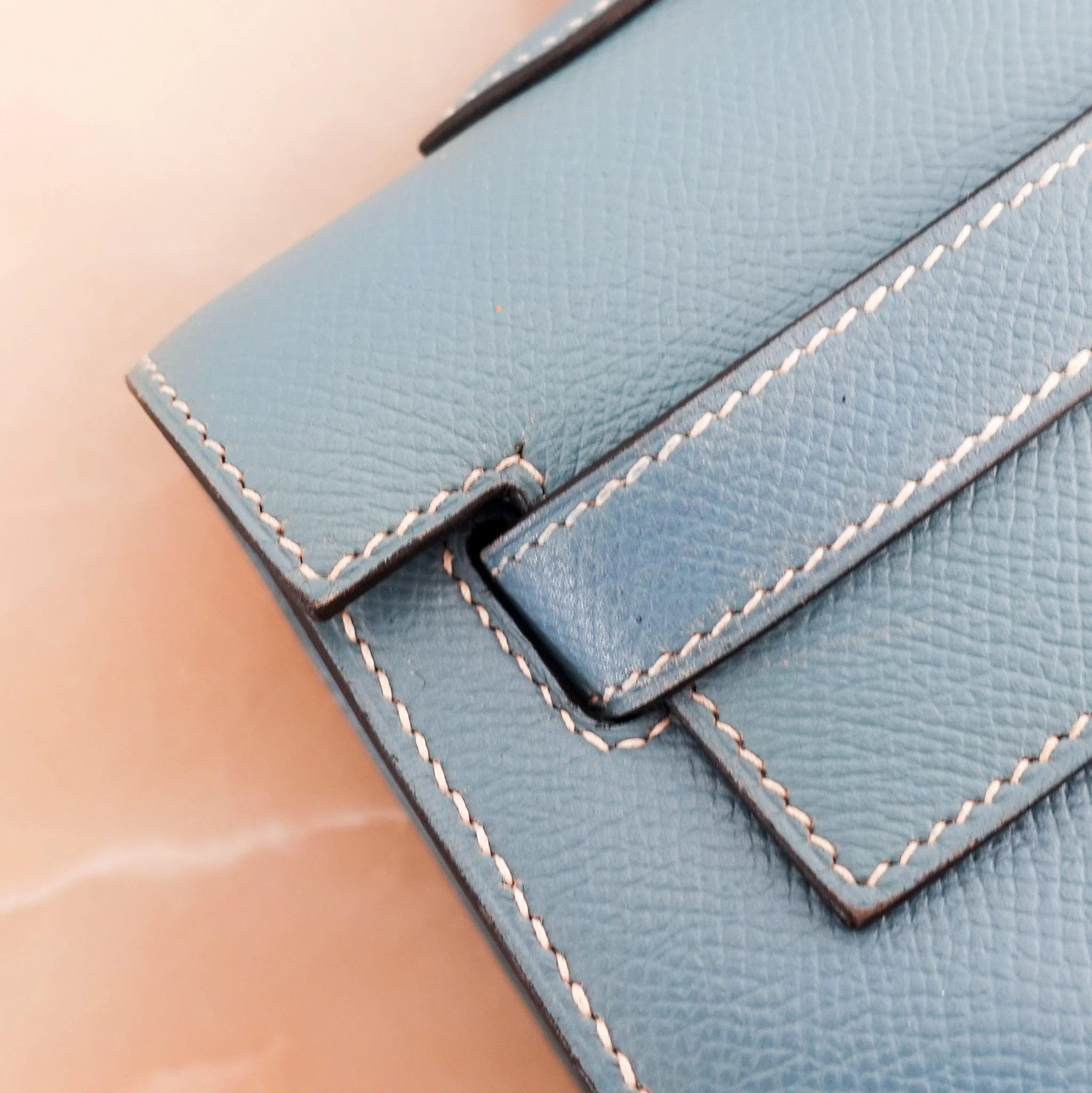 Hermes Kelly 35 - Epsom leather blue jean gold hardware | Authentic Preloved - Image 8