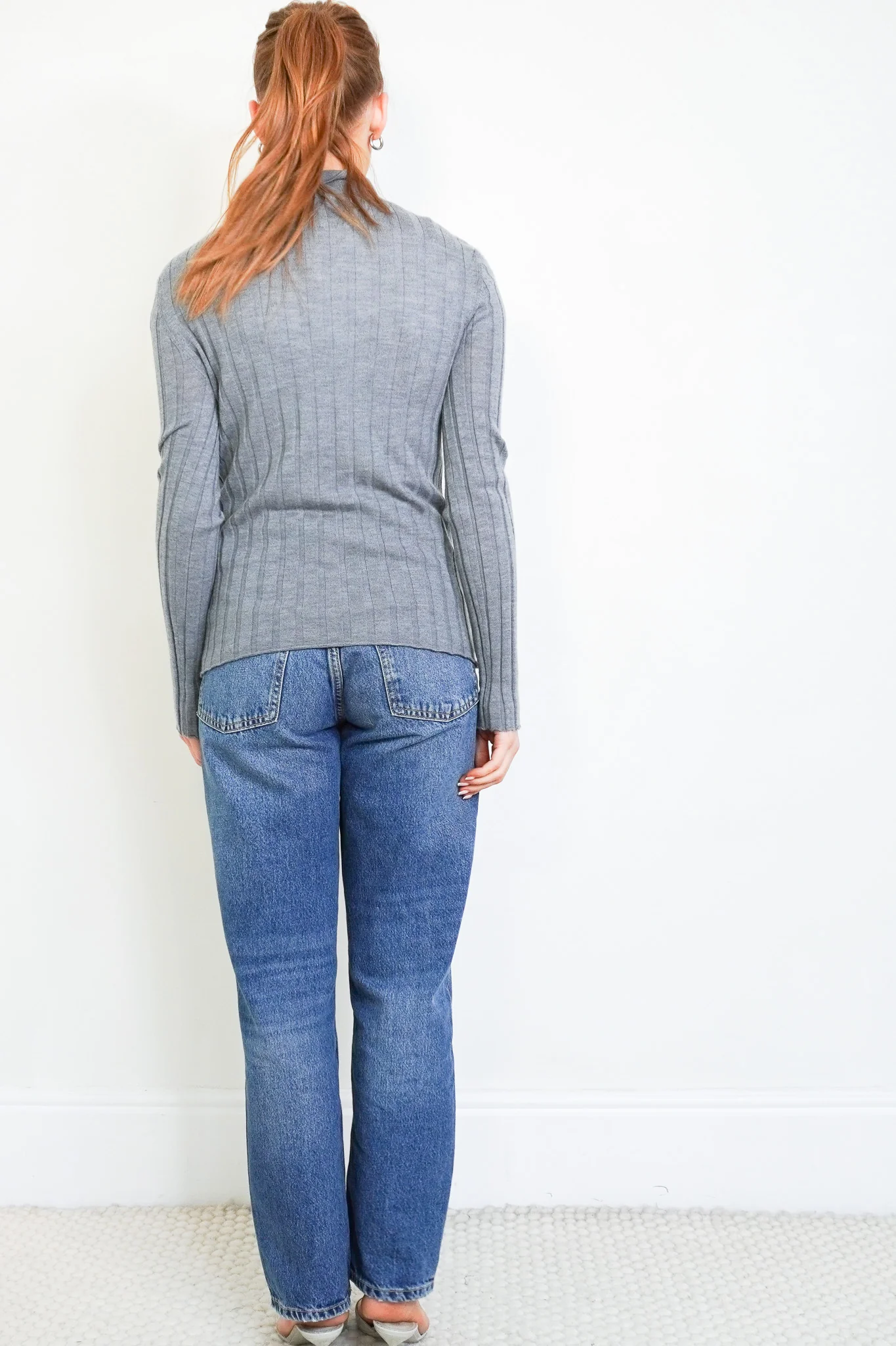Lisa Yang Grey Ribbed Cashmere Cardigan RRP £465 | Authentic Preloved - Image 3