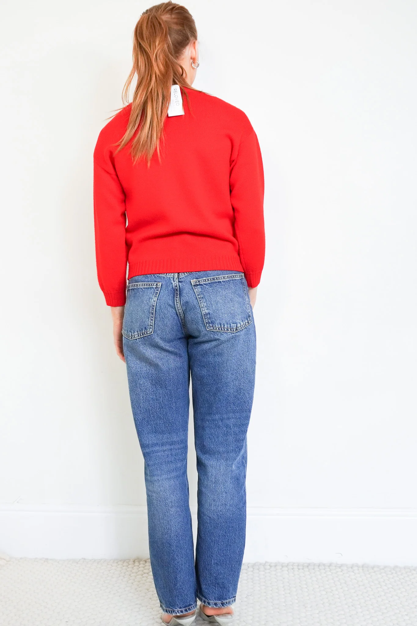 Loewe Red Cropped Anagram Cardigan RRP £900 | Authentic Preloved - Image 3