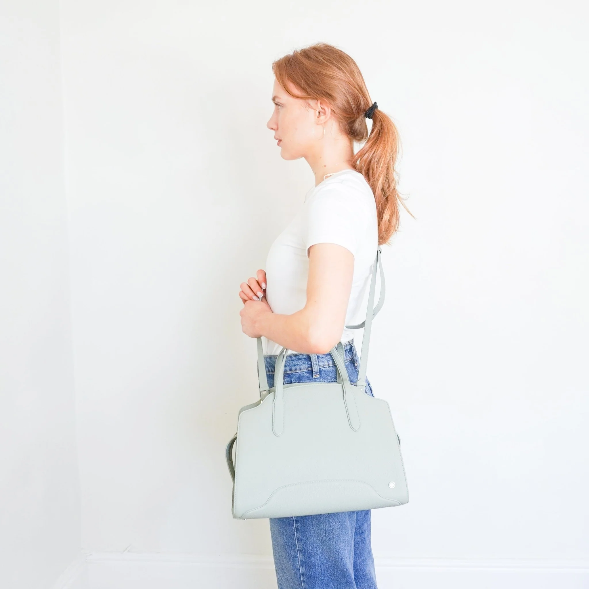 Loro Piana Sesia Medium Leather Tote in Eucalyptus RRP £3340 | Authentic Preloved - Image 16