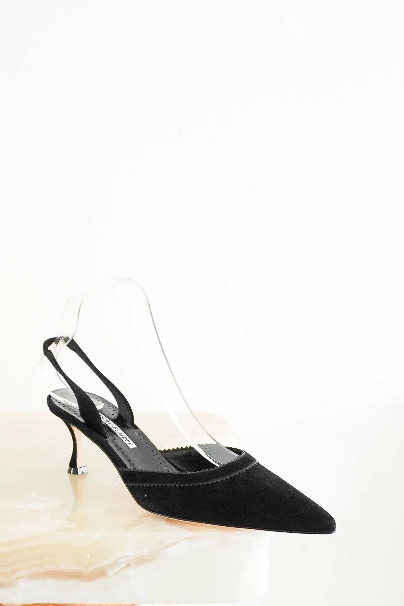 Manolo Blahnik Black Suede Brontiasli Slingback RRP £700 | Authentic Preloved [final sale]