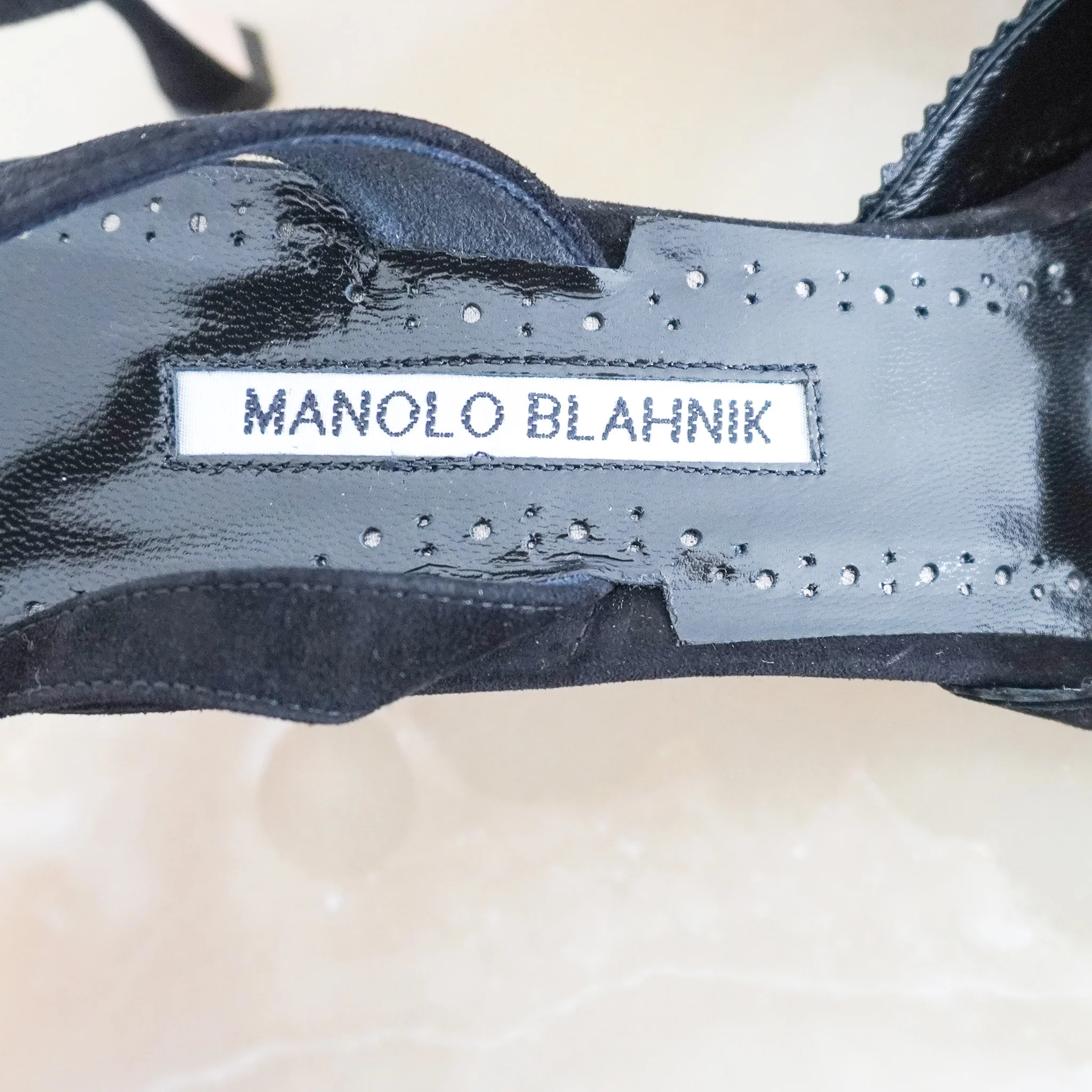 Manolo Blahnik Black Suede Brontiasli Slingback RRP £700 | Authentic Preloved [final sale] - Image 8