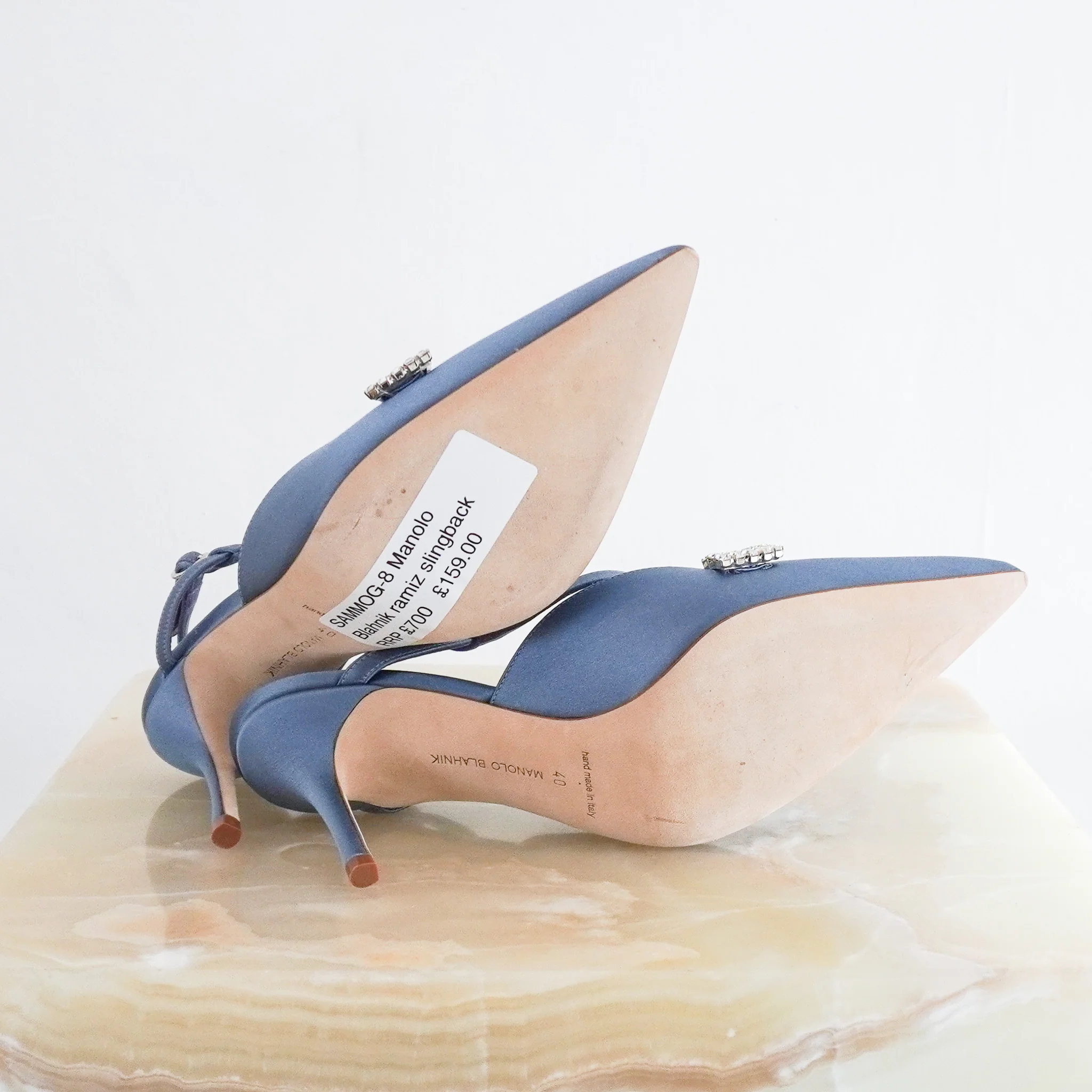 Manolo Blahnik Ramiz Slingback in Blue RRP £700 | Authentic Preloved - Image 3