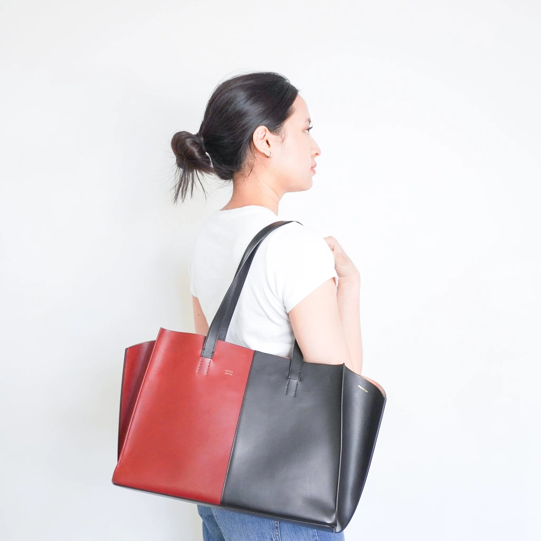 Mansur Gavriel Black & Red Multitude Leather Tote Bag RRP £500 | Authentic Preloved - Image 10