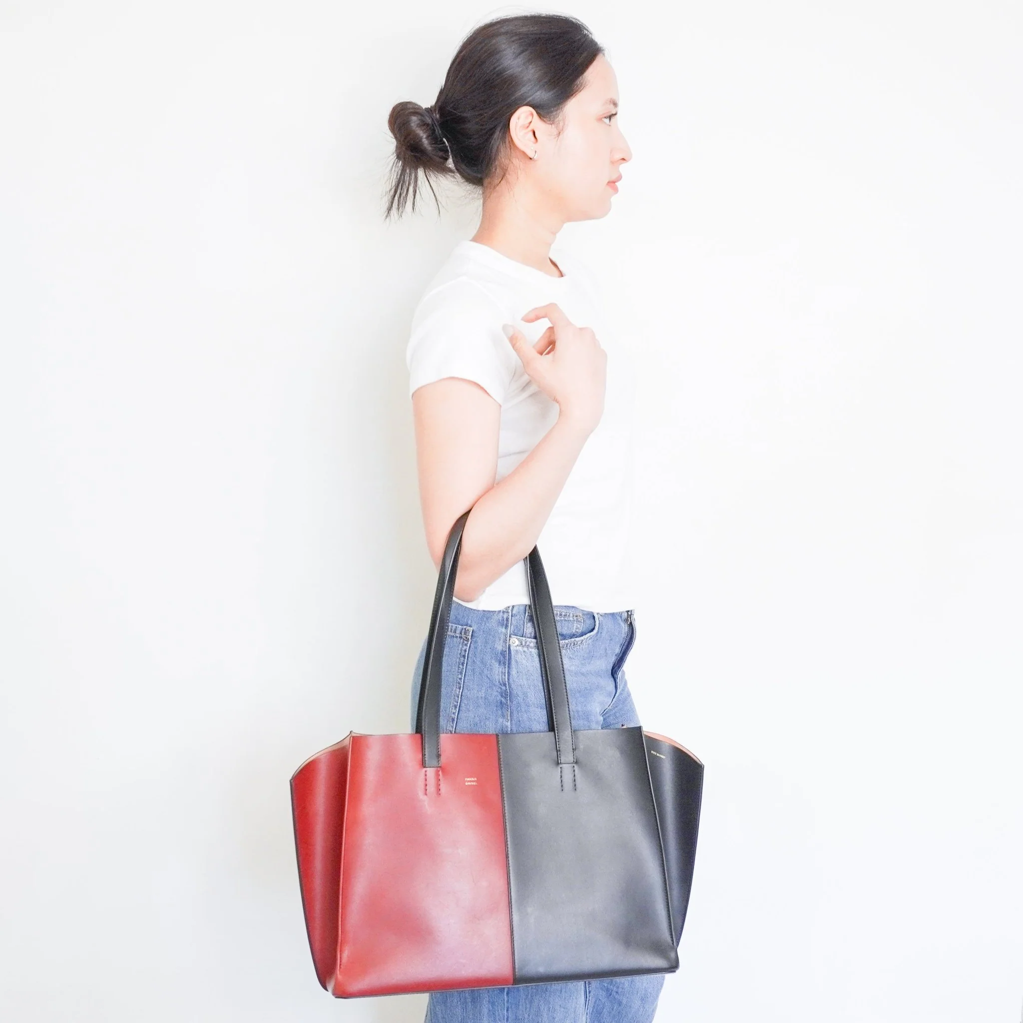Mansur Gavriel Black & Red Multitude Leather Tote Bag RRP £500 | Authentic Preloved - Image 11
