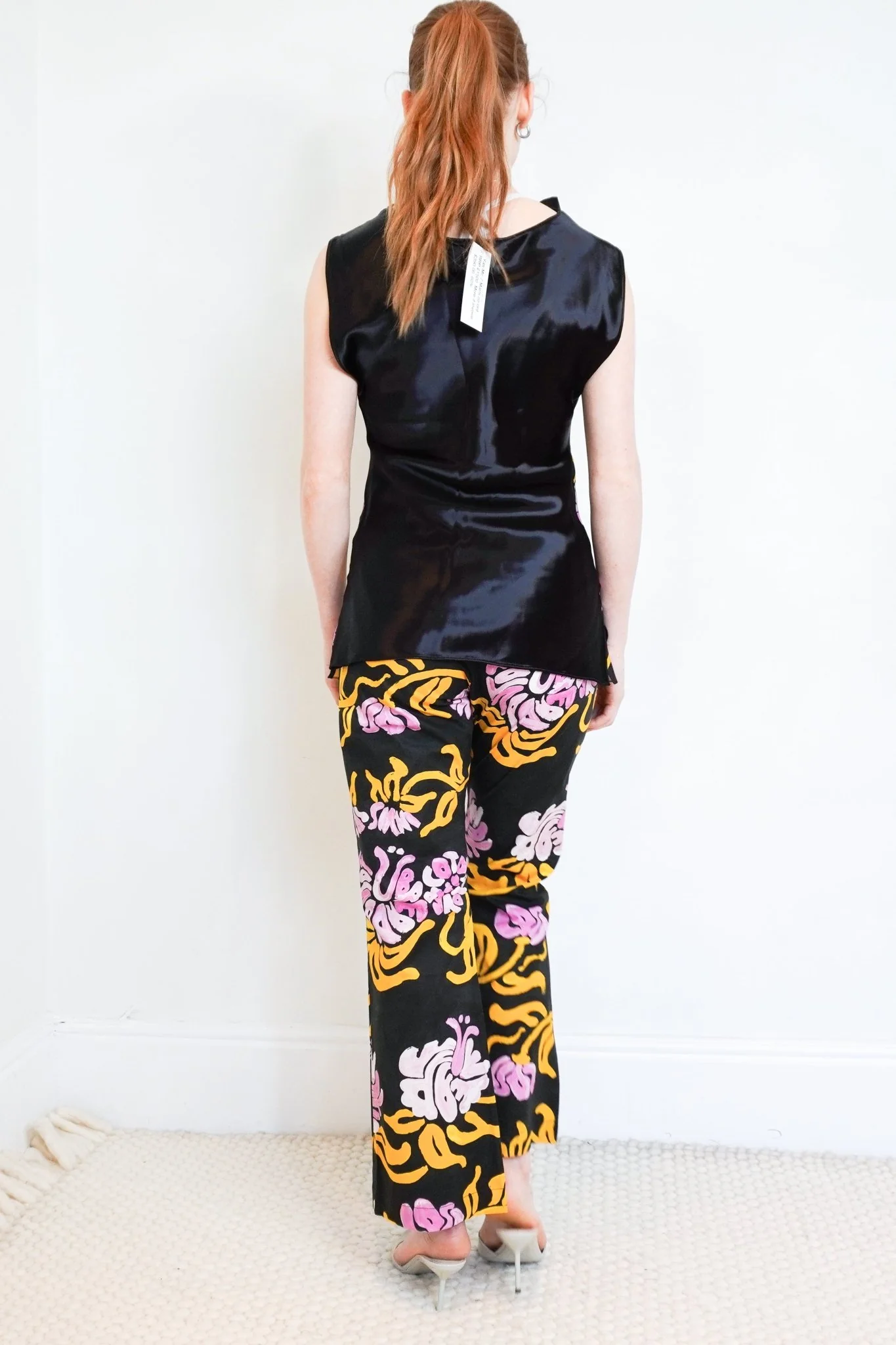 Marni Black Satin Floral Print Set RRP £1500 | Authentic Preloved - Image 3