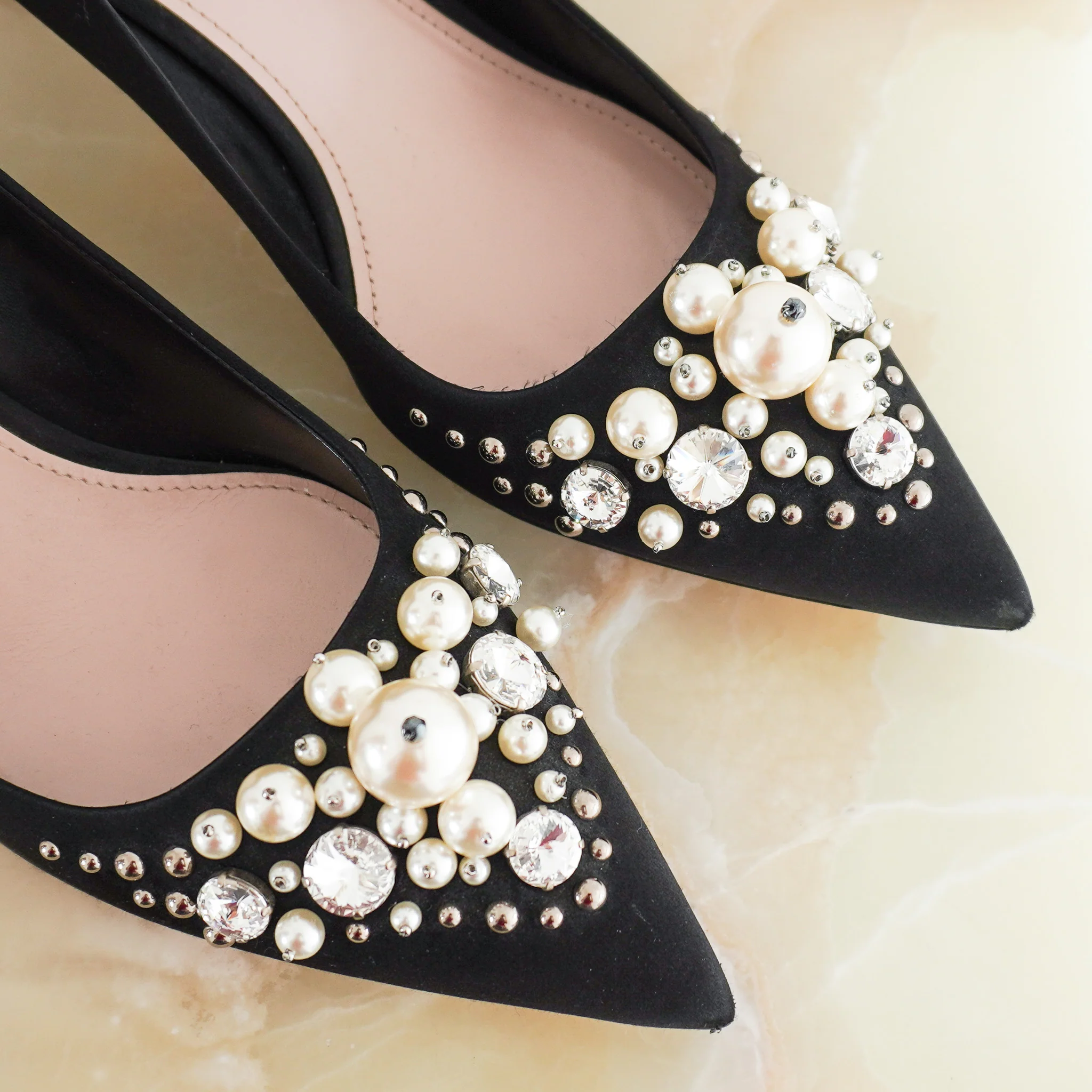 Miu Miu Pearl and Crystal Embellished Pumps RRP £800| Authentic Preloved [final sale] - Image 3