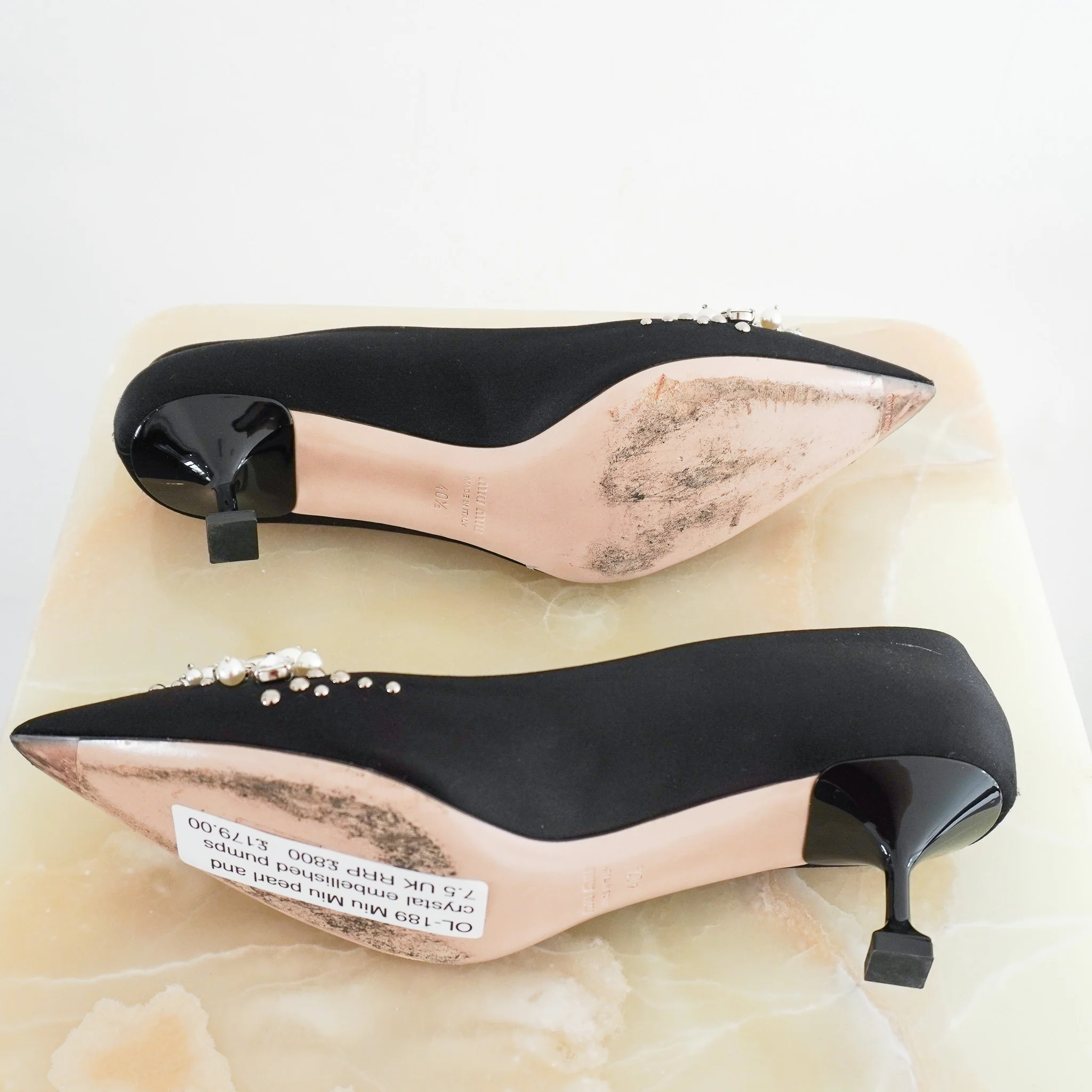 Miu Miu Pearl and Crystal Embellished Pumps RRP £800| Authentic Preloved [final sale] - Image 6