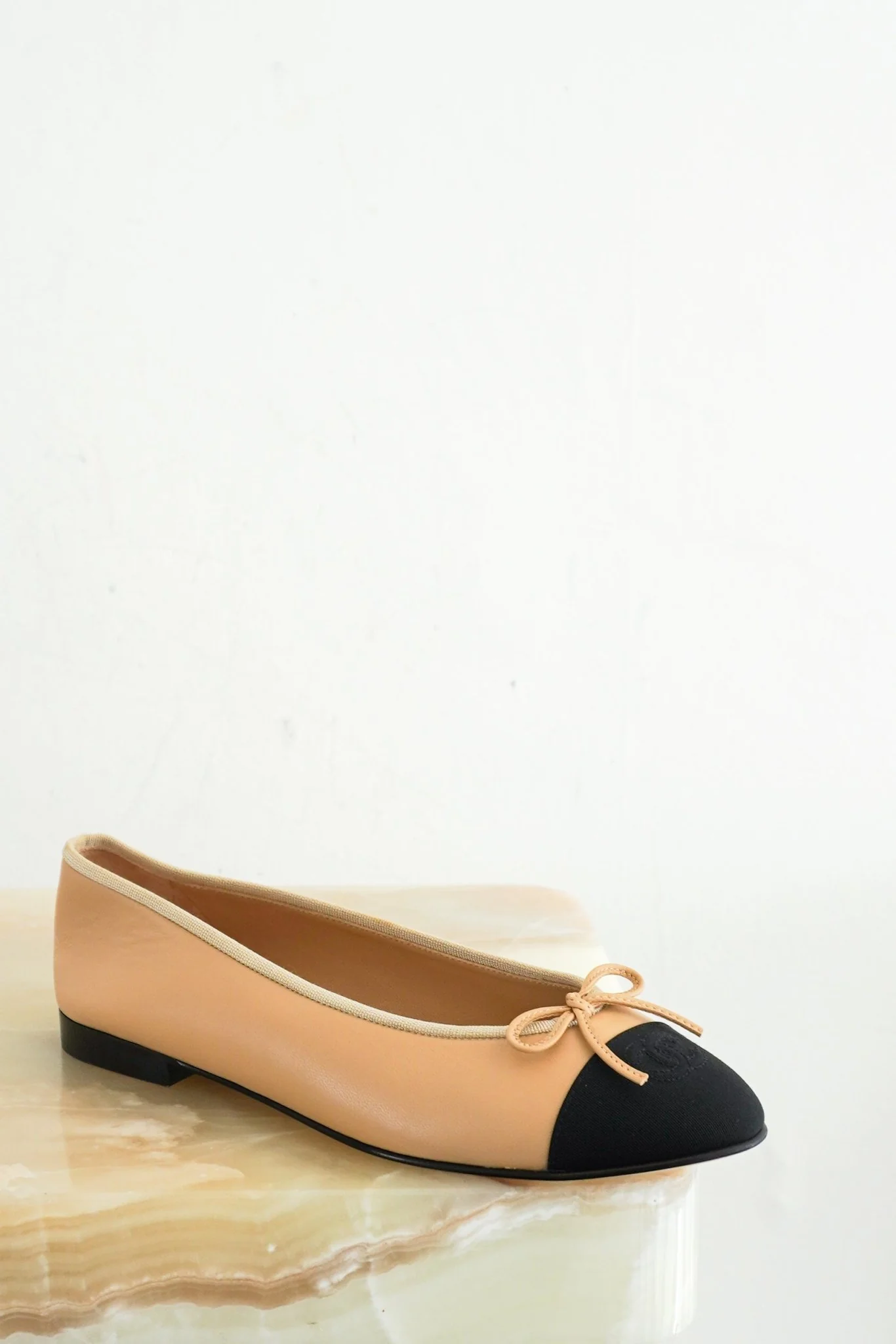 NEW Chanel Beige Leather Ballet Flats RRP £820 | Authentic Preloved