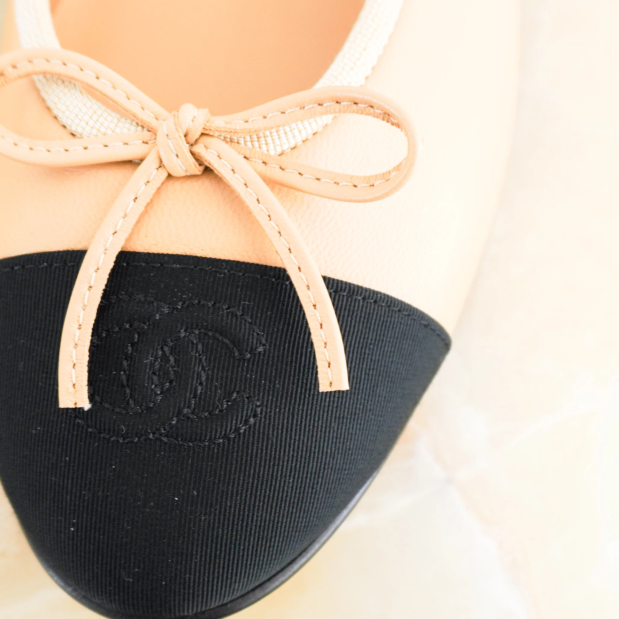 NEW Chanel Beige Leather Ballet Flats RRP £820 | Authentic Preloved - Image 2