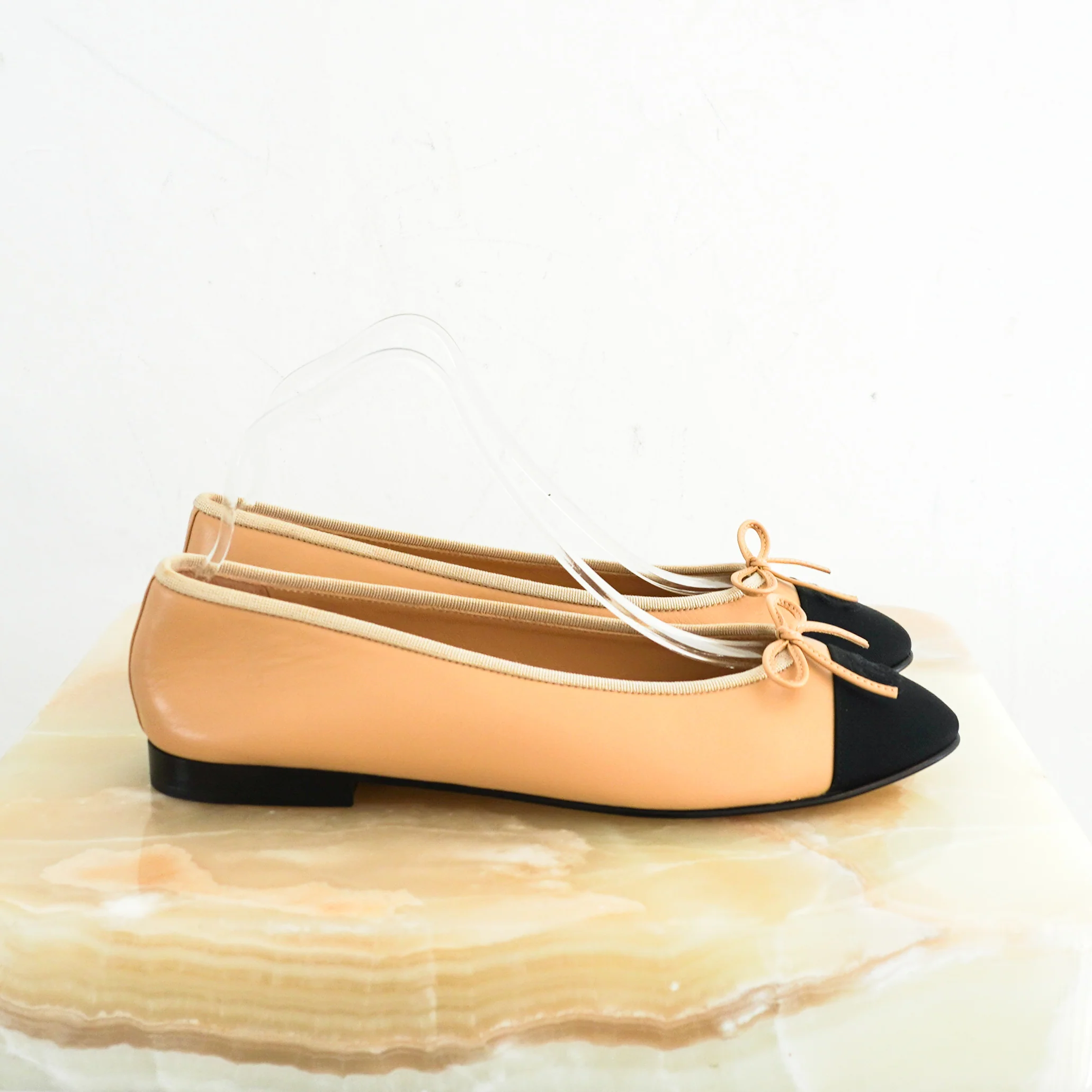 NEW Chanel Beige Leather Ballet Flats RRP £820 | Authentic Preloved - Image 3