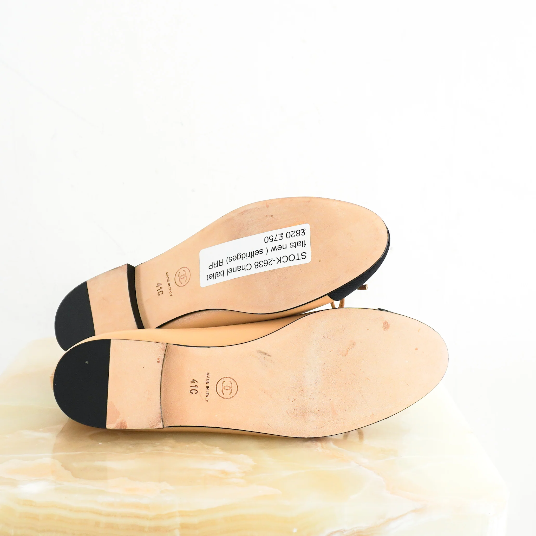 NEW Chanel Beige Leather Ballet Flats RRP £820 | Authentic Preloved - Image 5
