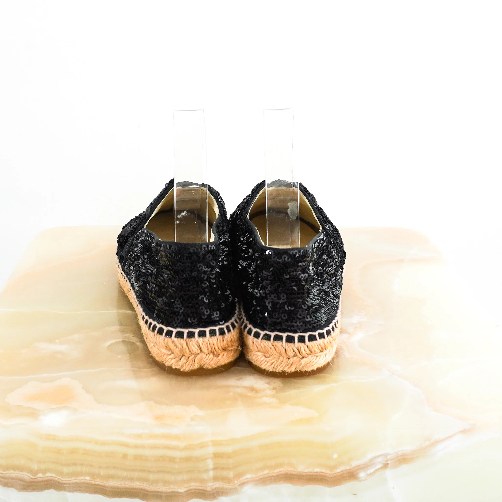 Chanel Sequin Patent CC Espadrilles in Black RRP £850 | Authentic Preloved - Image 4