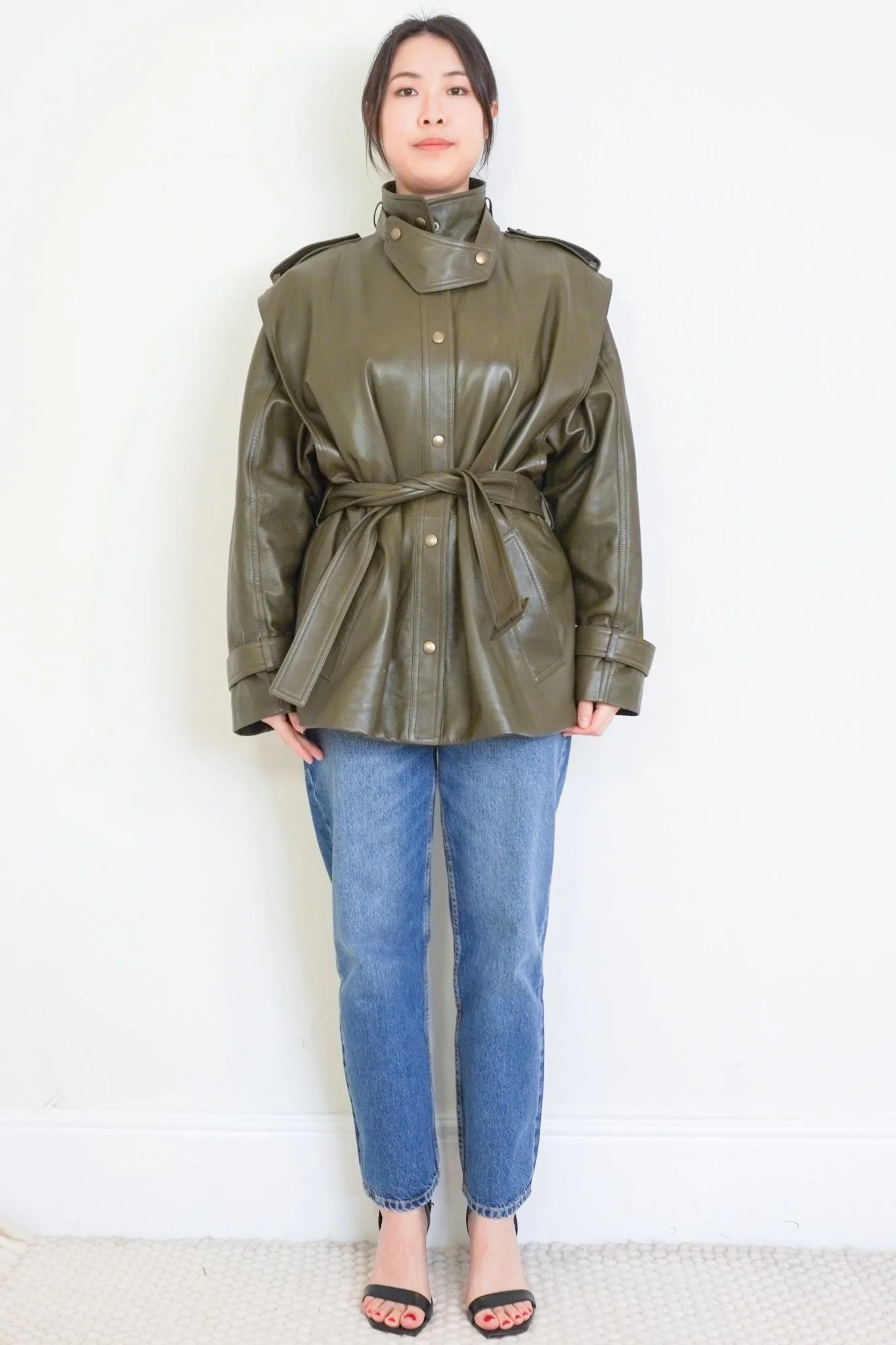 NEW Chloe Khaki Leather Utility Jacket RRP £7095 Authentic Preloved
