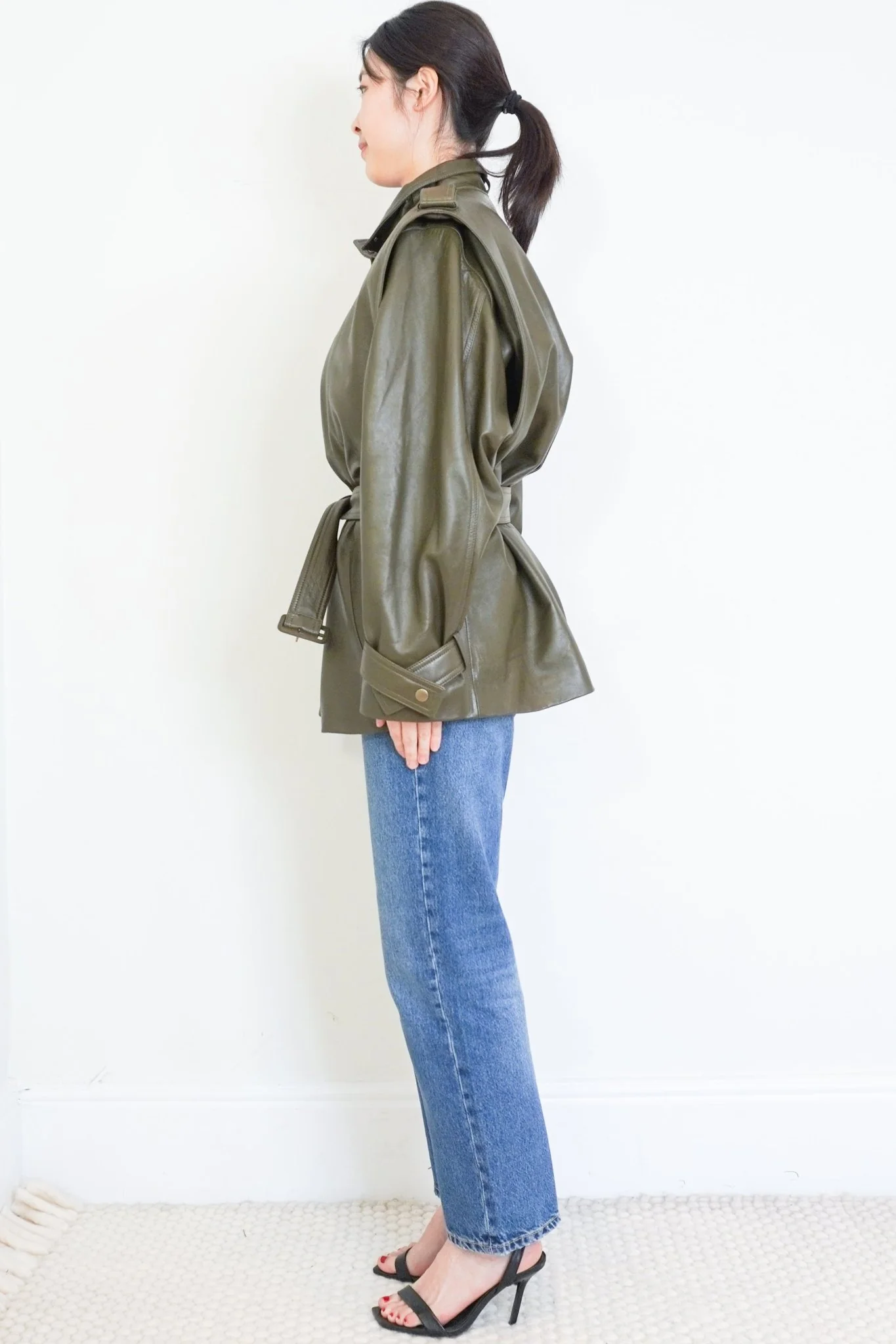 NEW Chloe Khaki Leather Utility Jacket RRP £7095 Authentic Preloved - Image 2