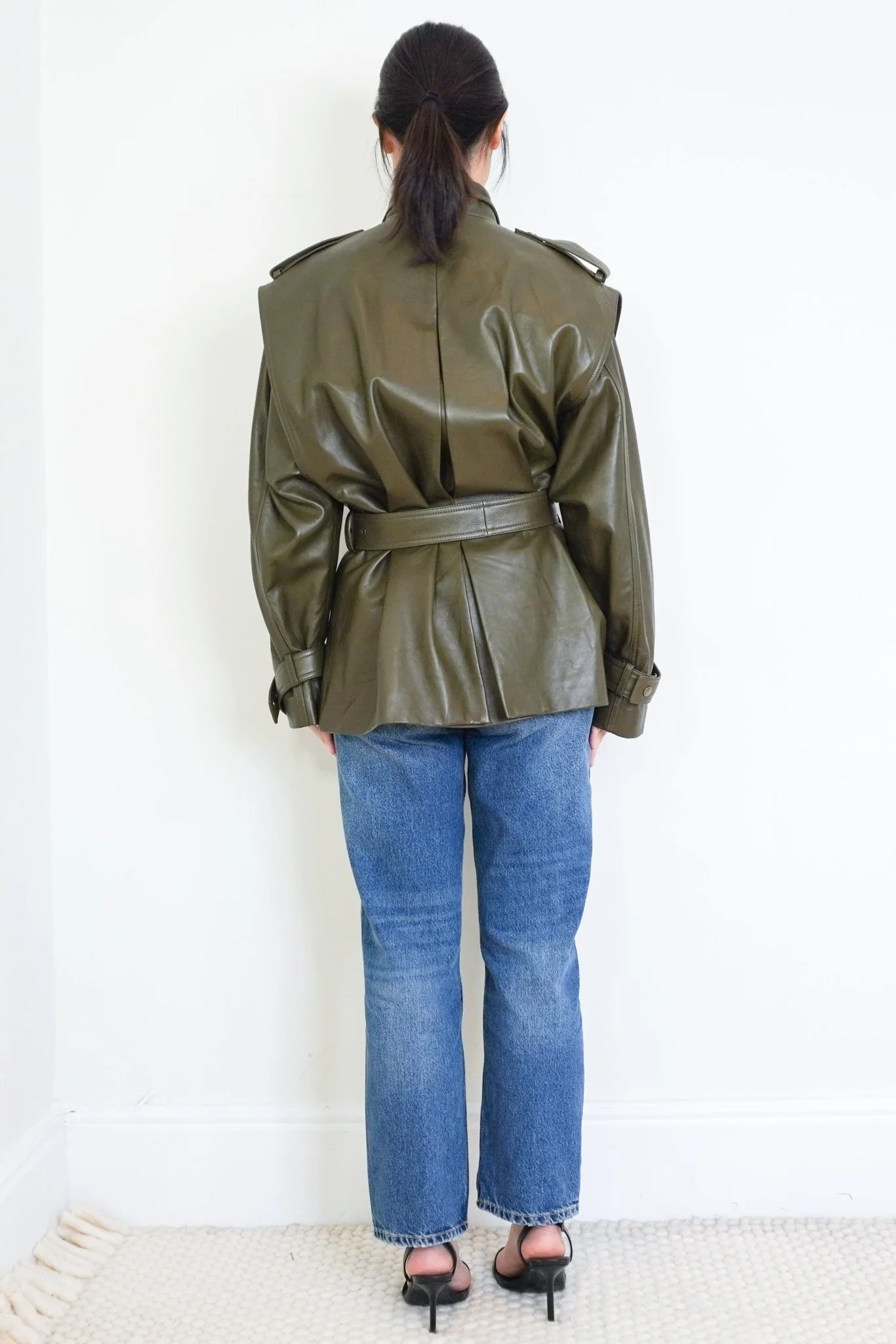 NEW Chloe Khaki Leather Utility Jacket RRP £7095 Authentic Preloved - Image 3