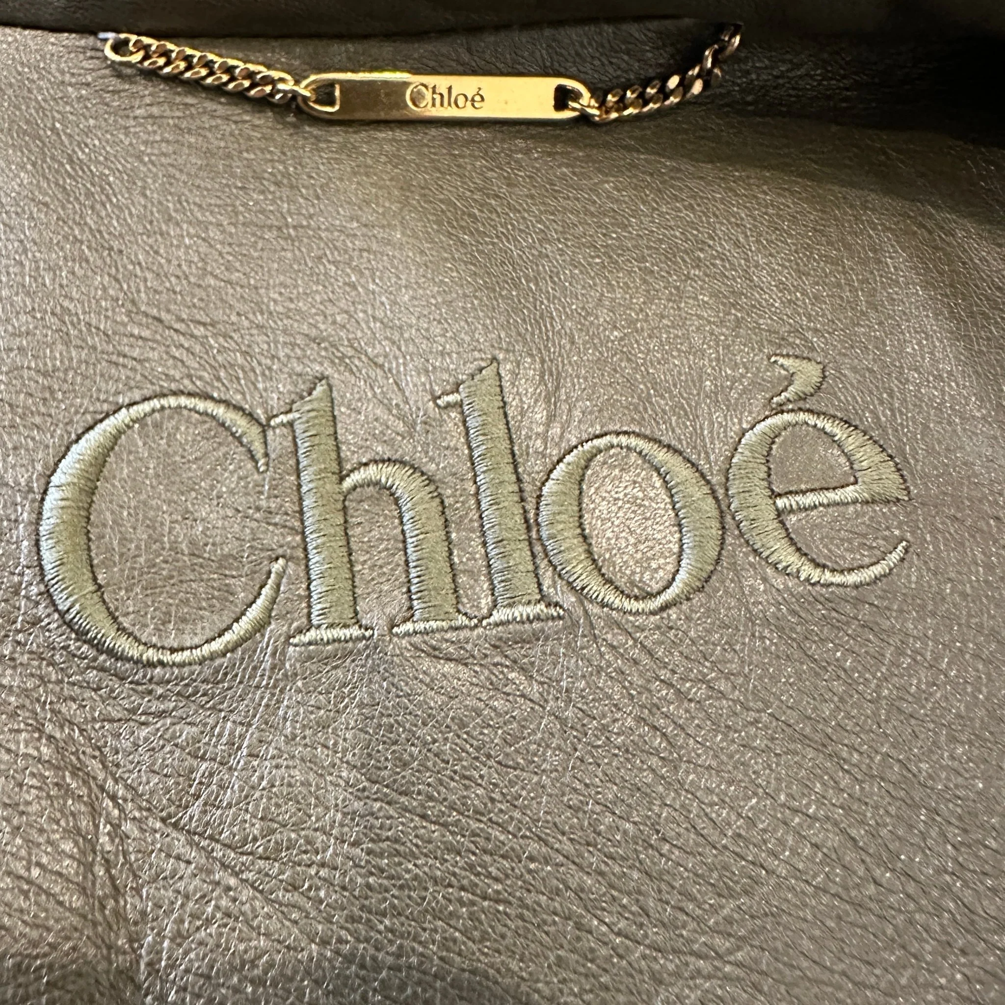 NEW Chloe Khaki Leather Utility Jacket RRP £7095 Authentic Preloved - Image 4