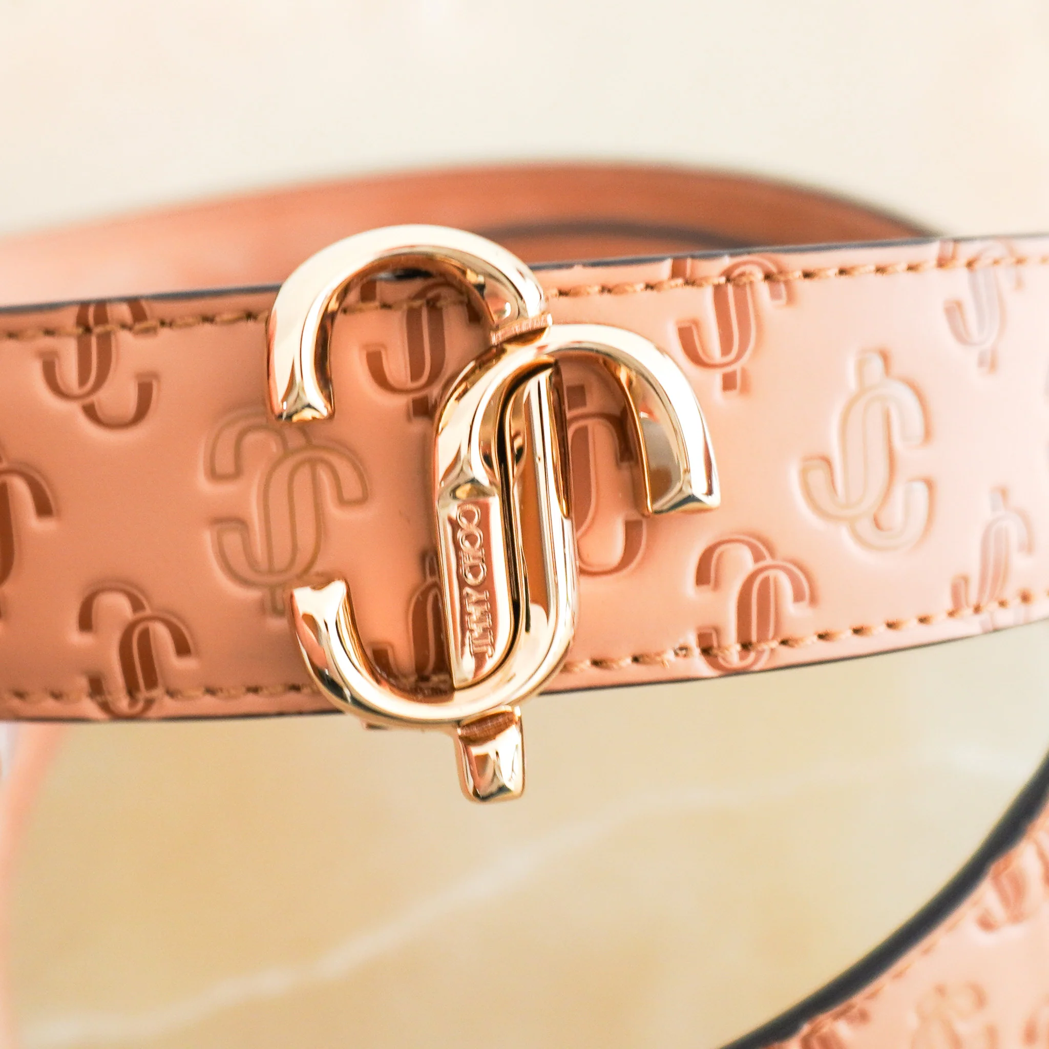 NEW Jimmy Choo Monogram Embossed Belt in Beige RRP £325 | Authentic Preloved FINAL SALE - Image 3