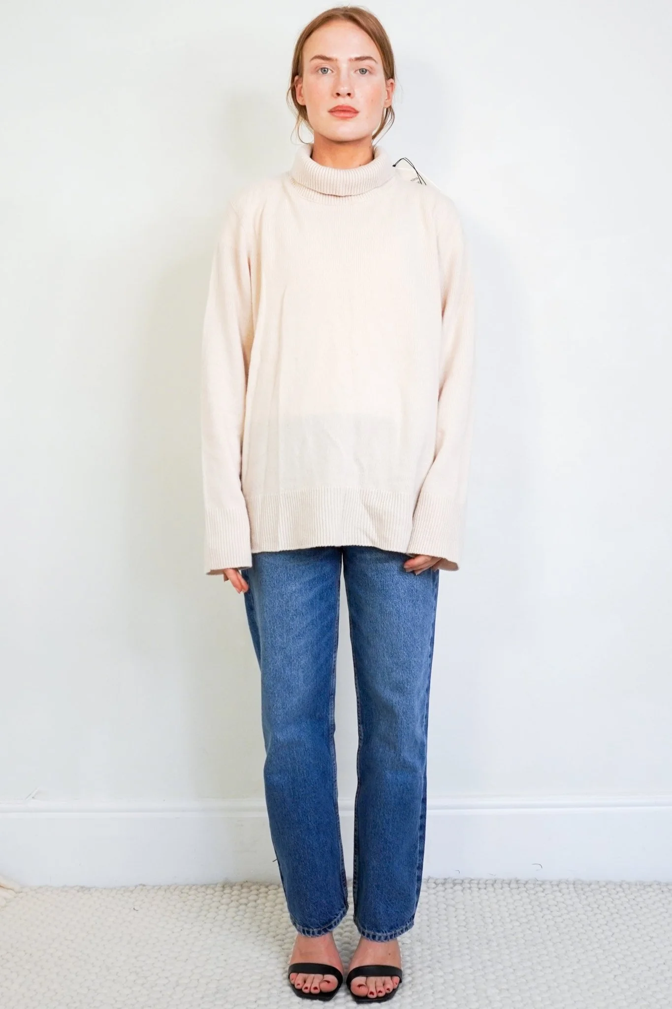New The Row Cream Cable Knit Turtle Neck Milina Top RRP £880| Authentic Preloved