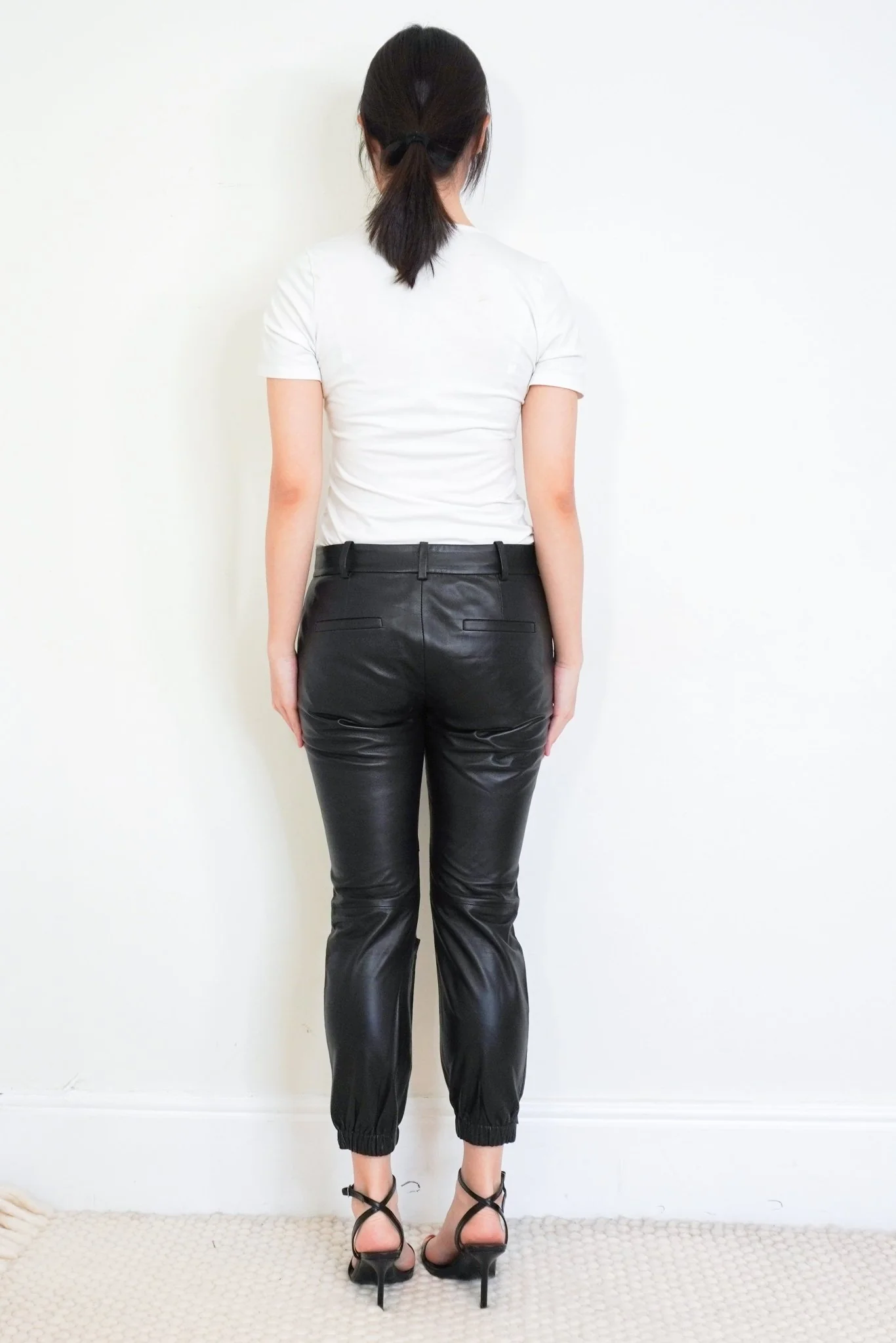 Nili Lotan Black Leather Joggers RRP £700 | Authentic Preloved - Image 3